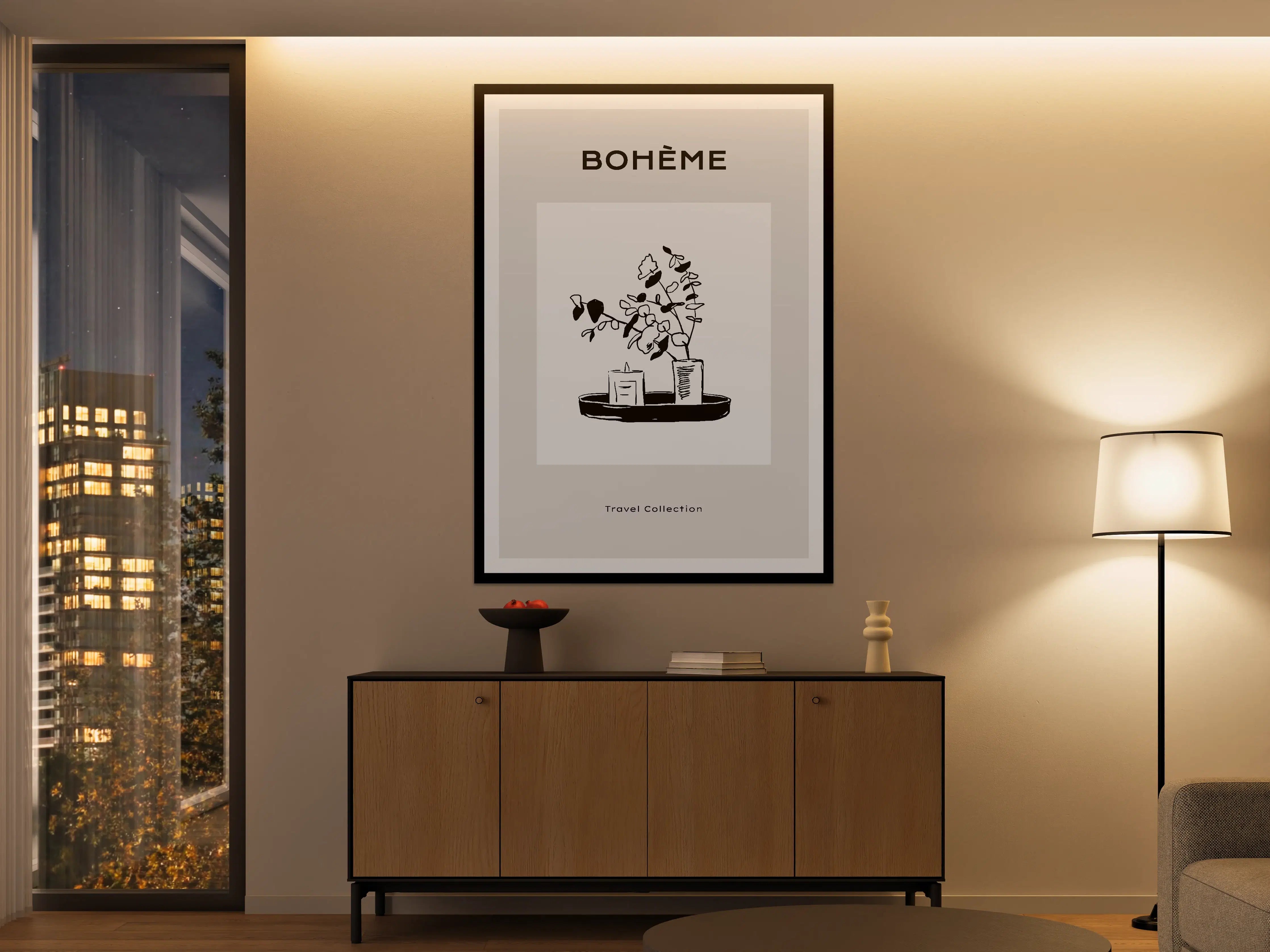 Große Wandbilder - Elegante schwarz-weiße Pflanzen-Dekoration