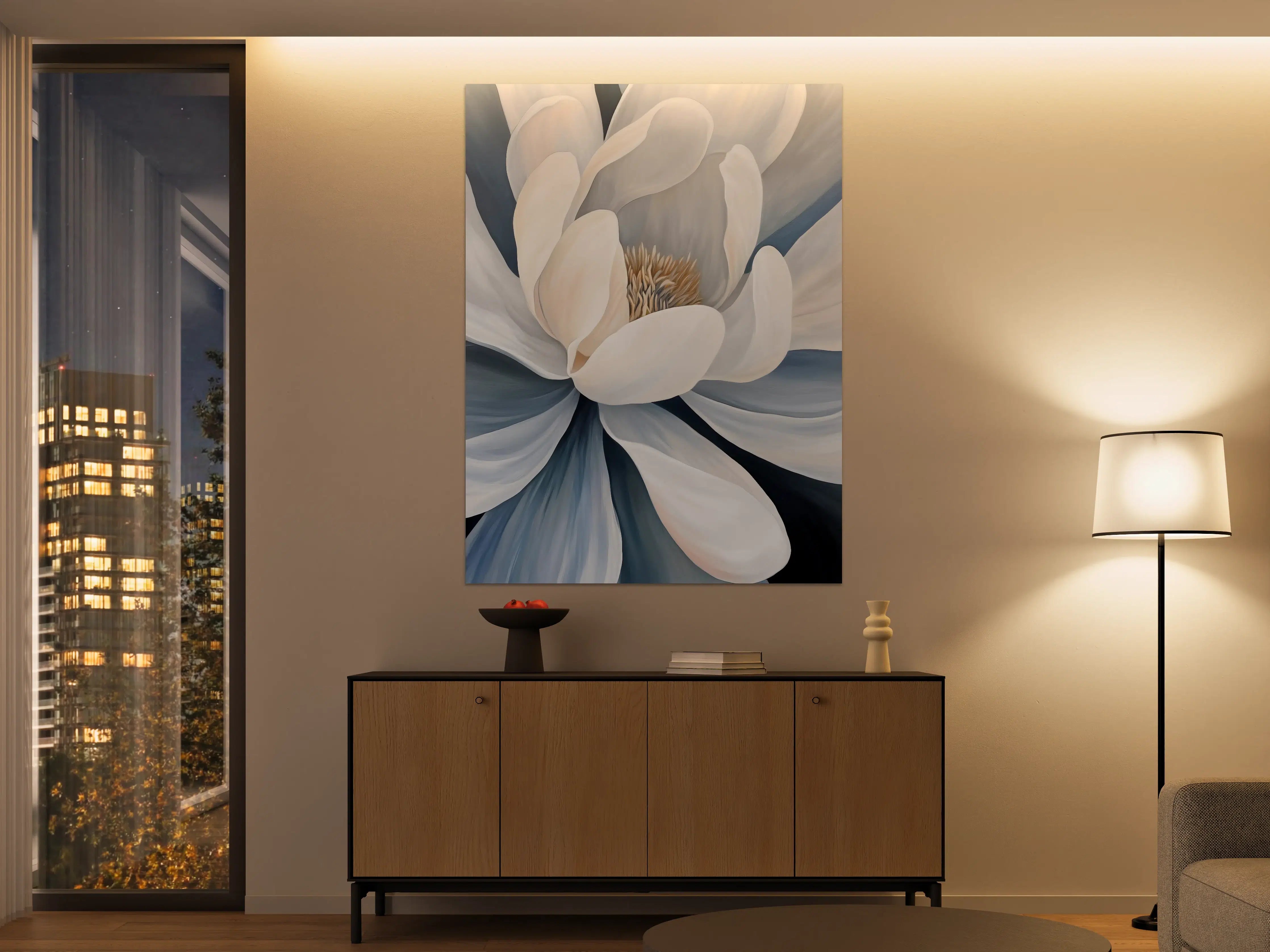 Große Wandbilder - Elegante weiße Blume in sanften Tönen