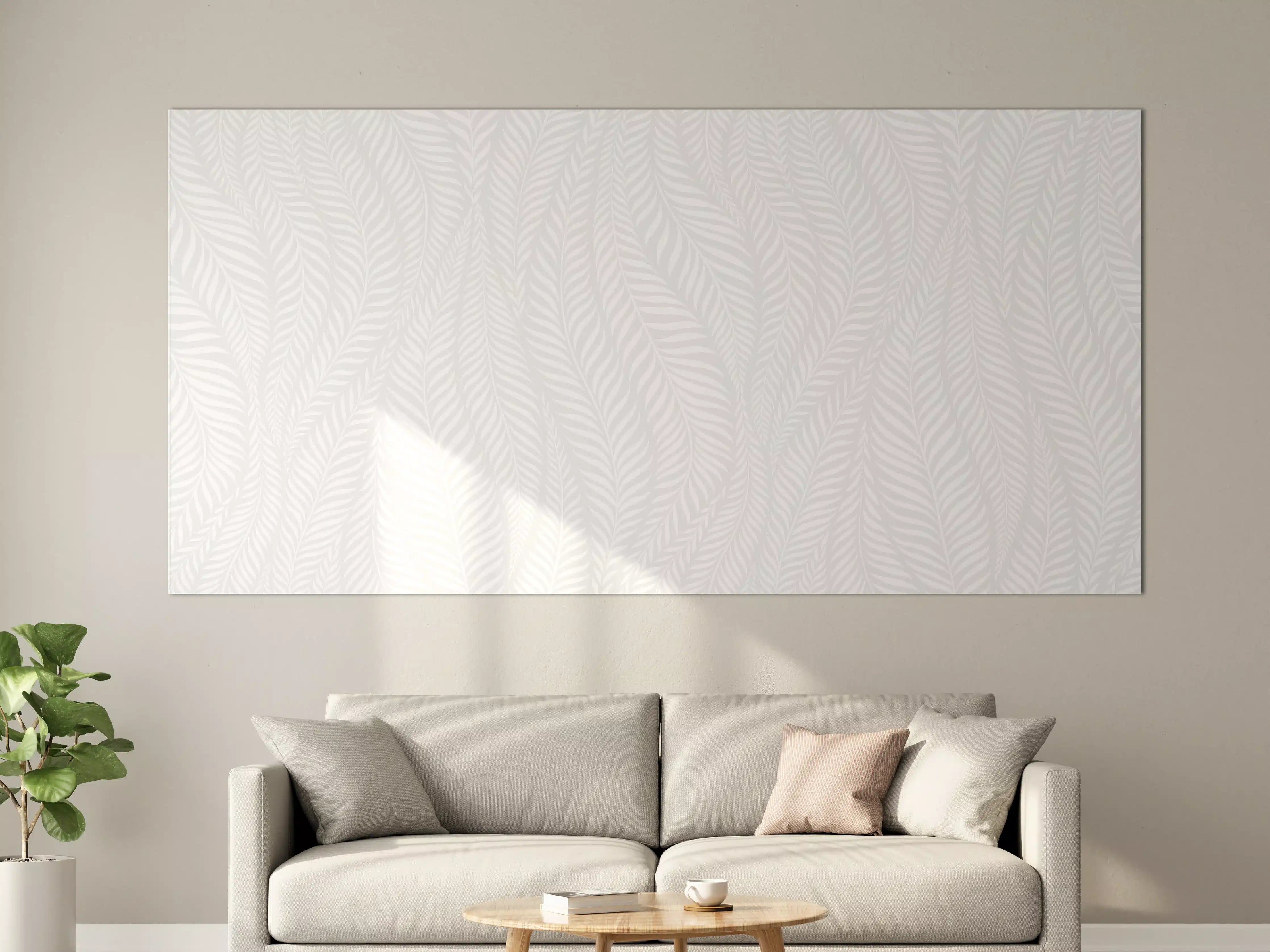 Große Wandbilder - Elegante weiße Wand mit feiner Musterung