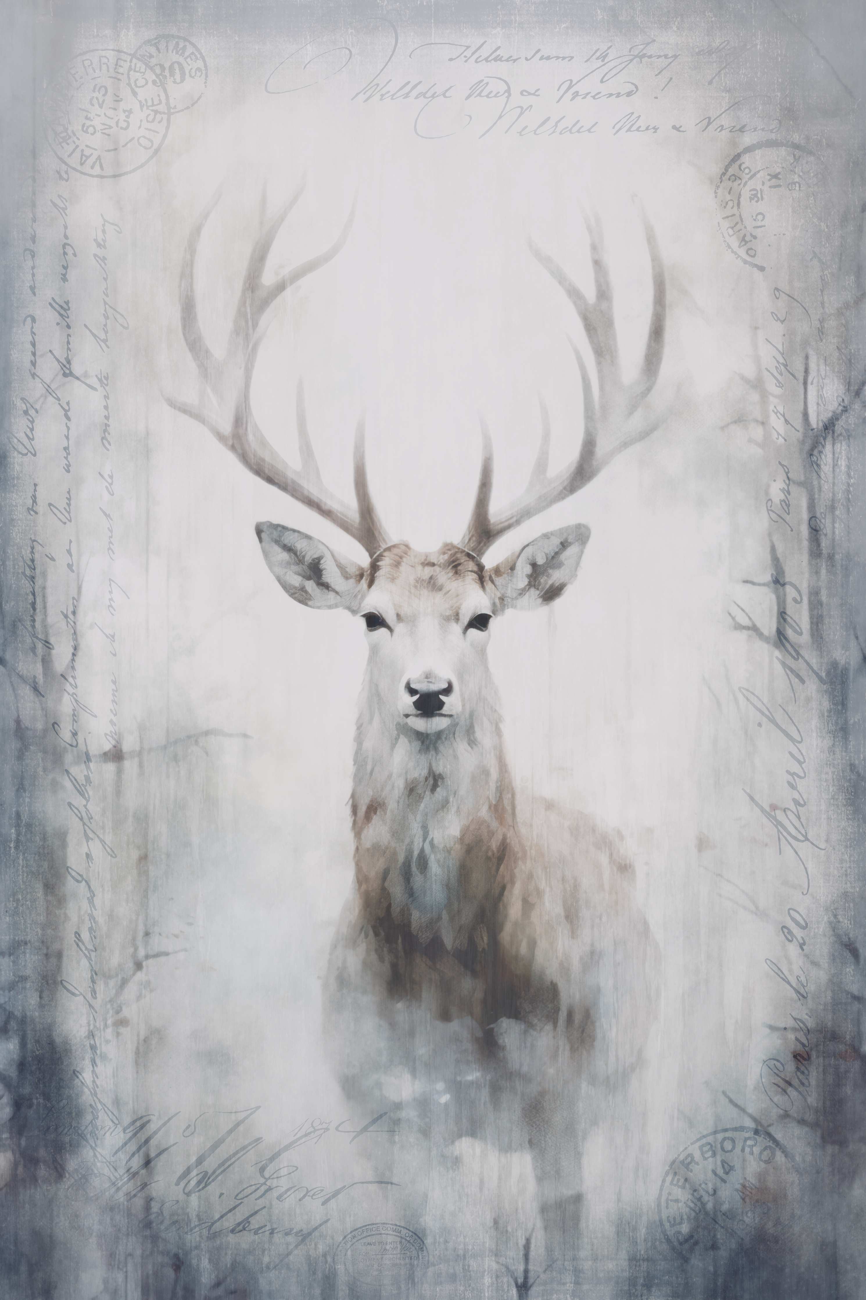 Große Wandbilder-Eleganter Hirsch mit antler Betonung