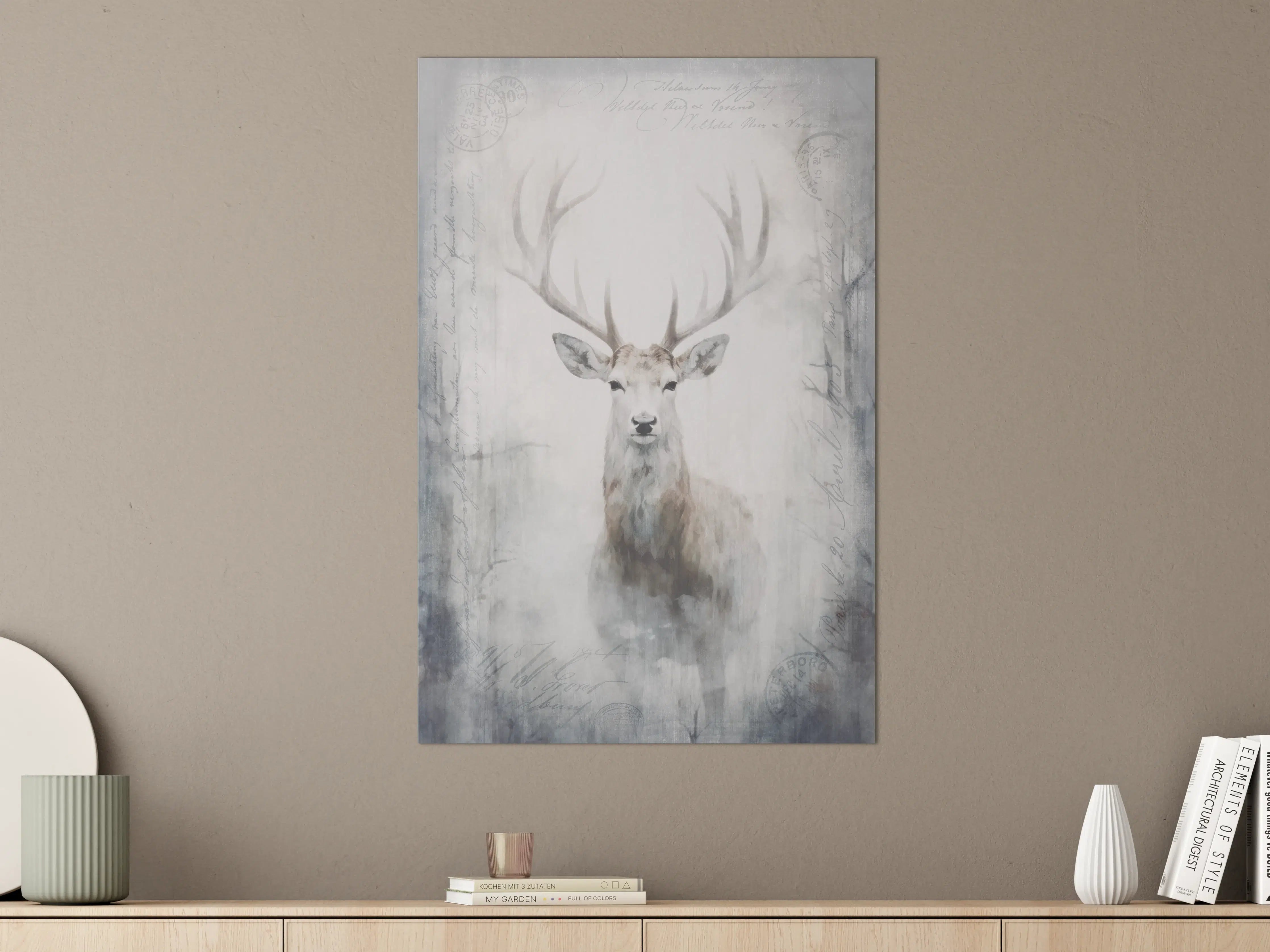 Große Wandbilder - Eleganter Hirsch mit antler Betonung