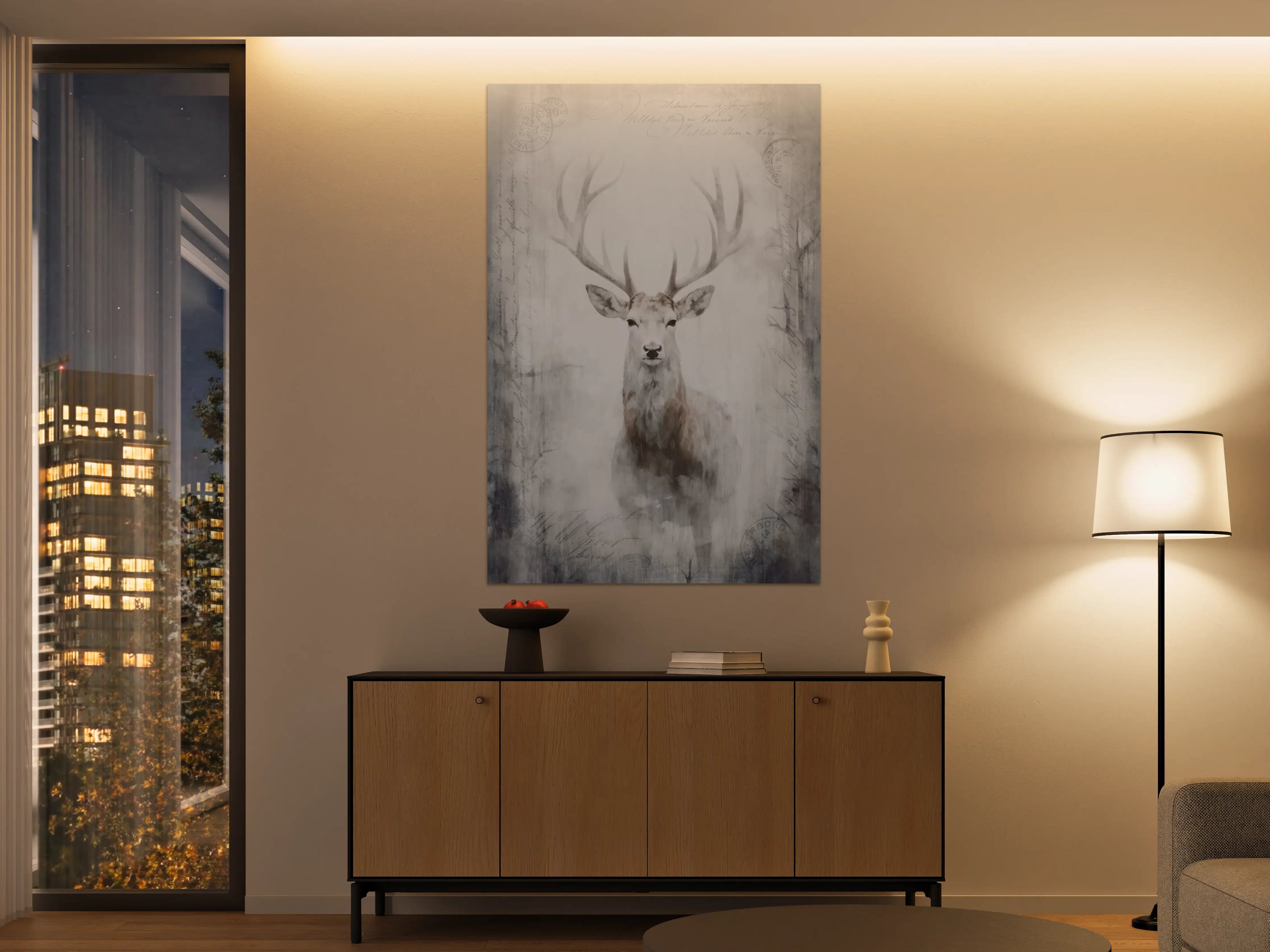 Große Wandbilder - Eleganter Hirsch mit antler Betonung
