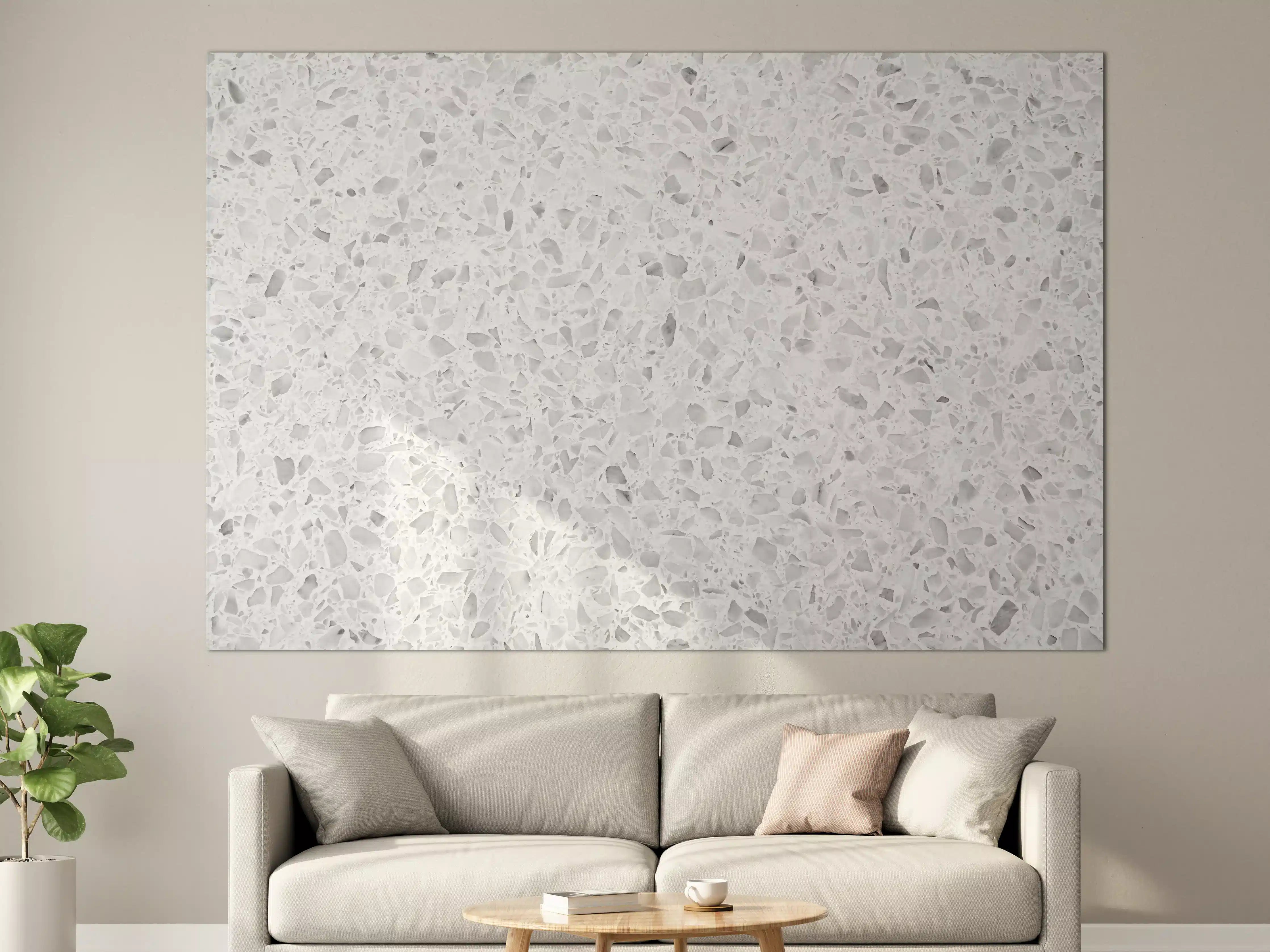Große Wandbilder - Eleganter Weiβ-Grau Terrazzo