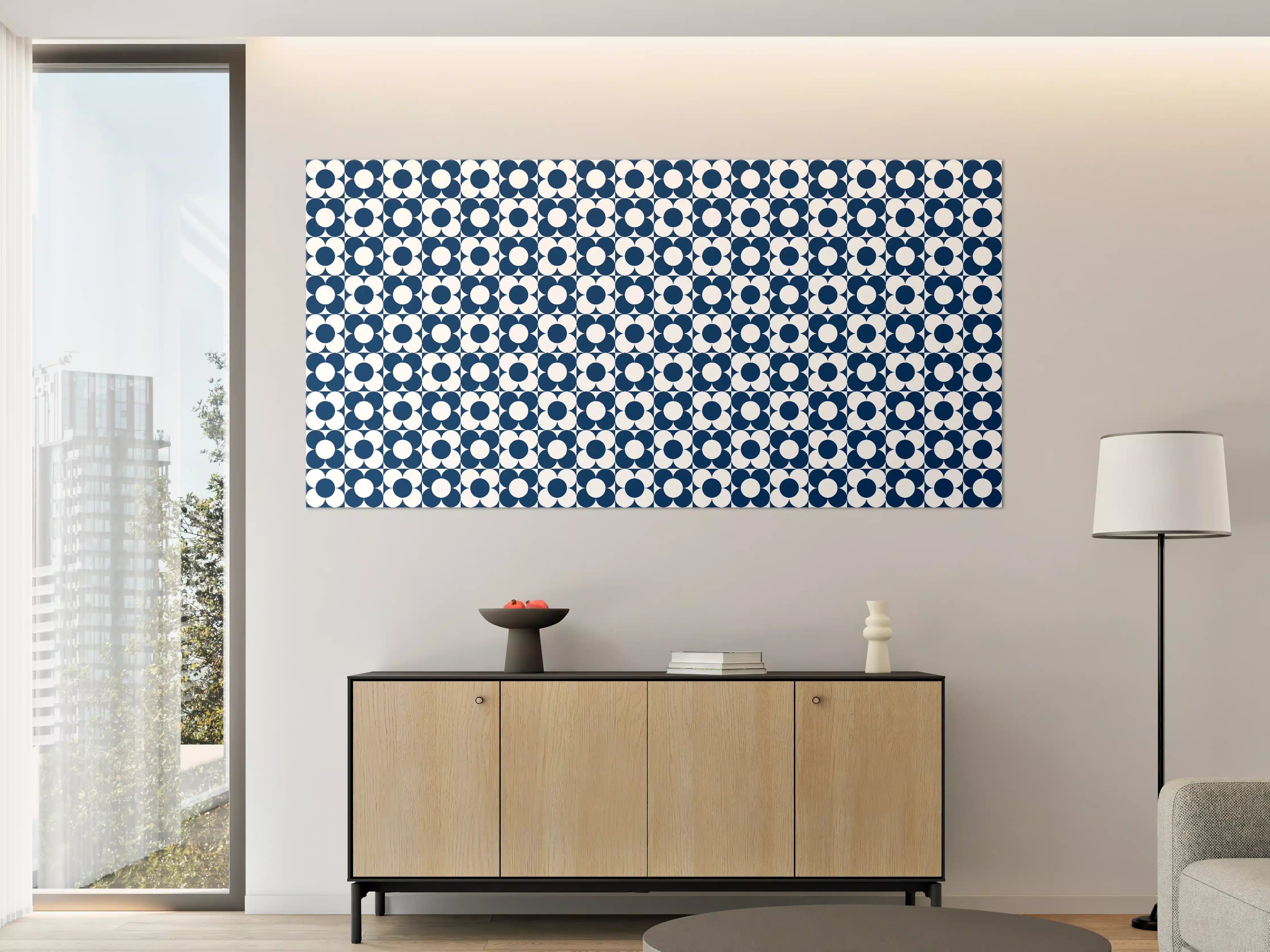 Große Wandbilder - Elegantes Blau-Grau Geometrie