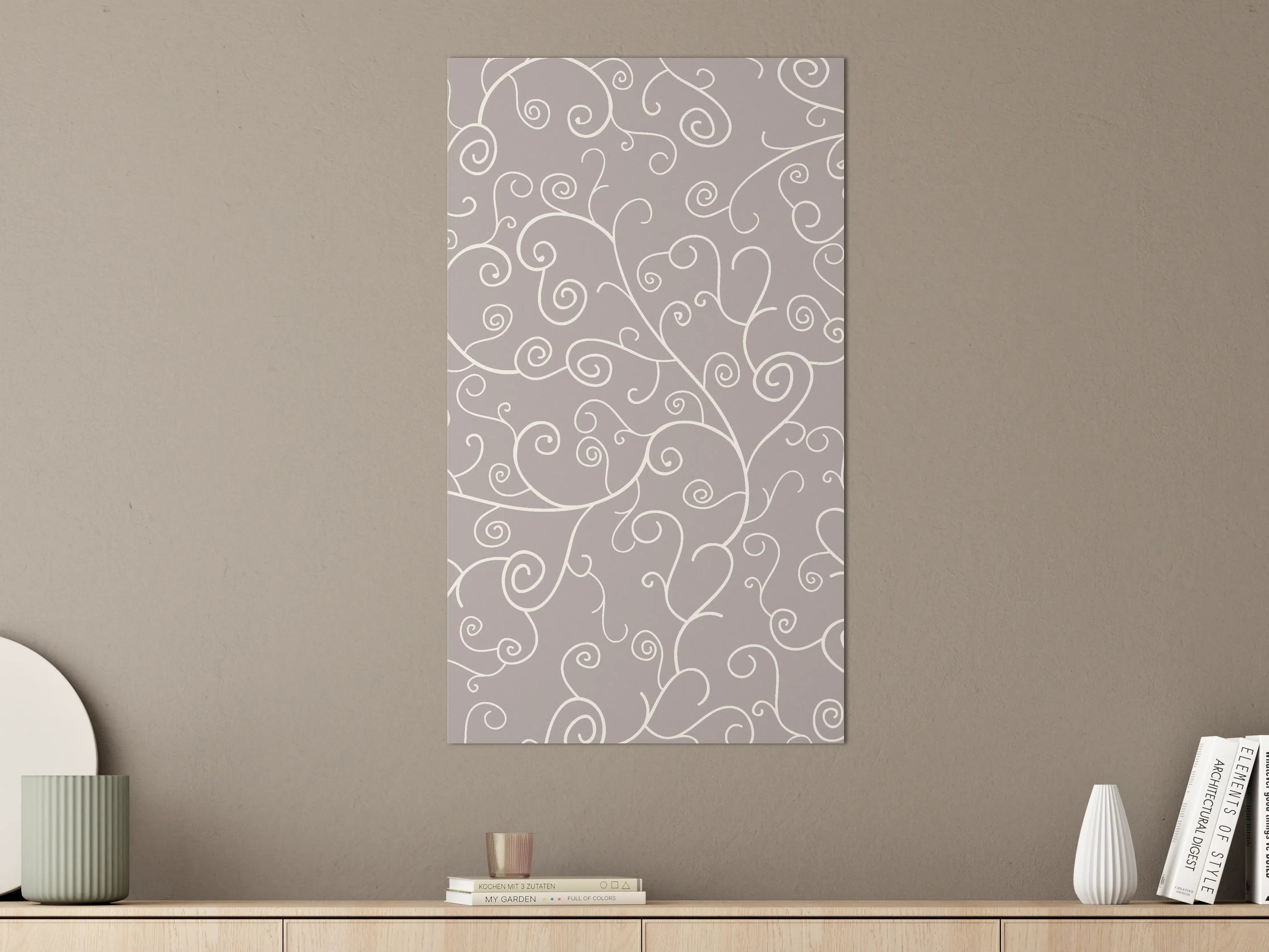 Große Wandbilder - Elegantes Grau-Weiß Swirl Muster