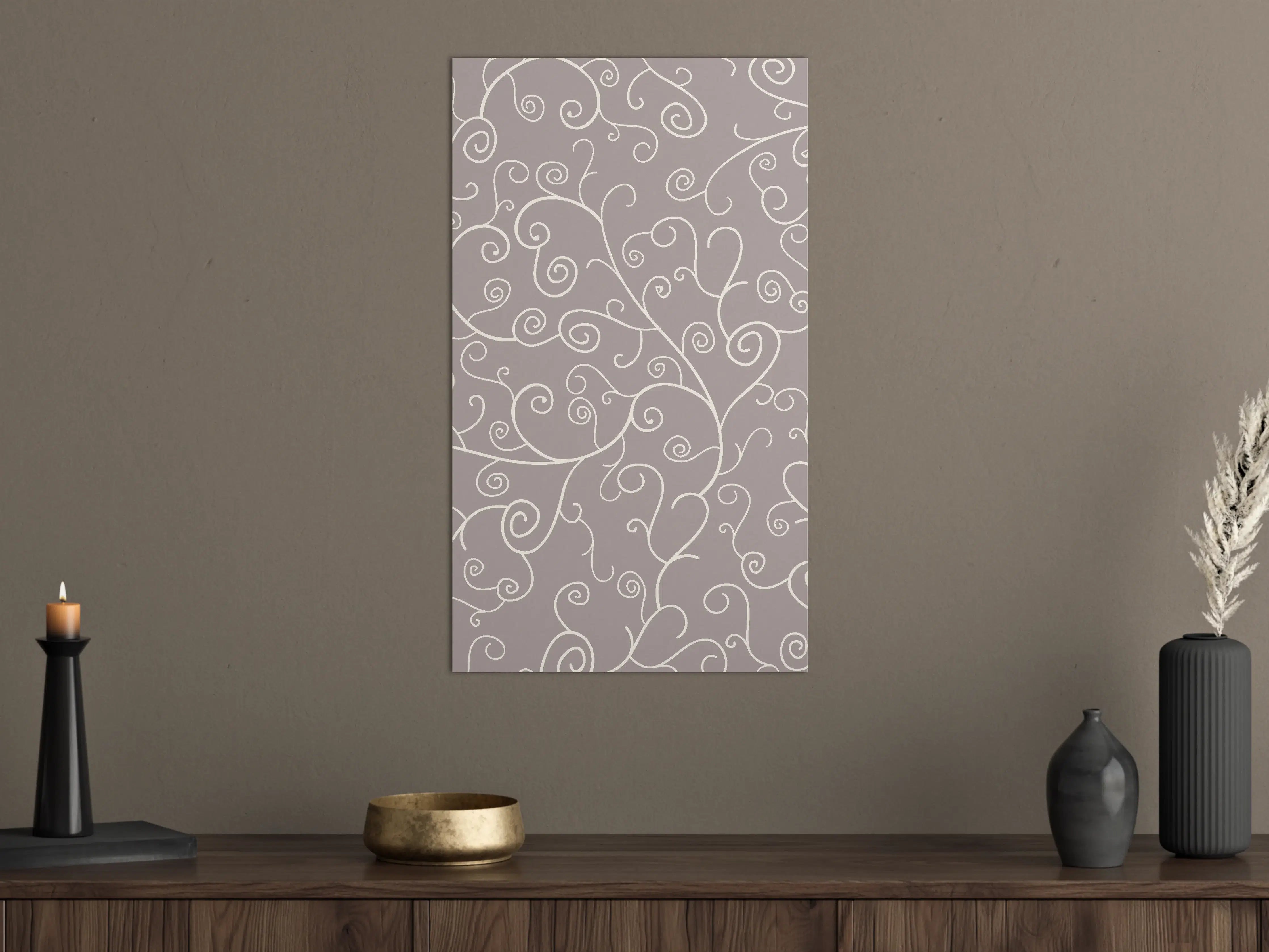 Große Wandbilder - Elegantes Grau-Weiß Swirl Muster