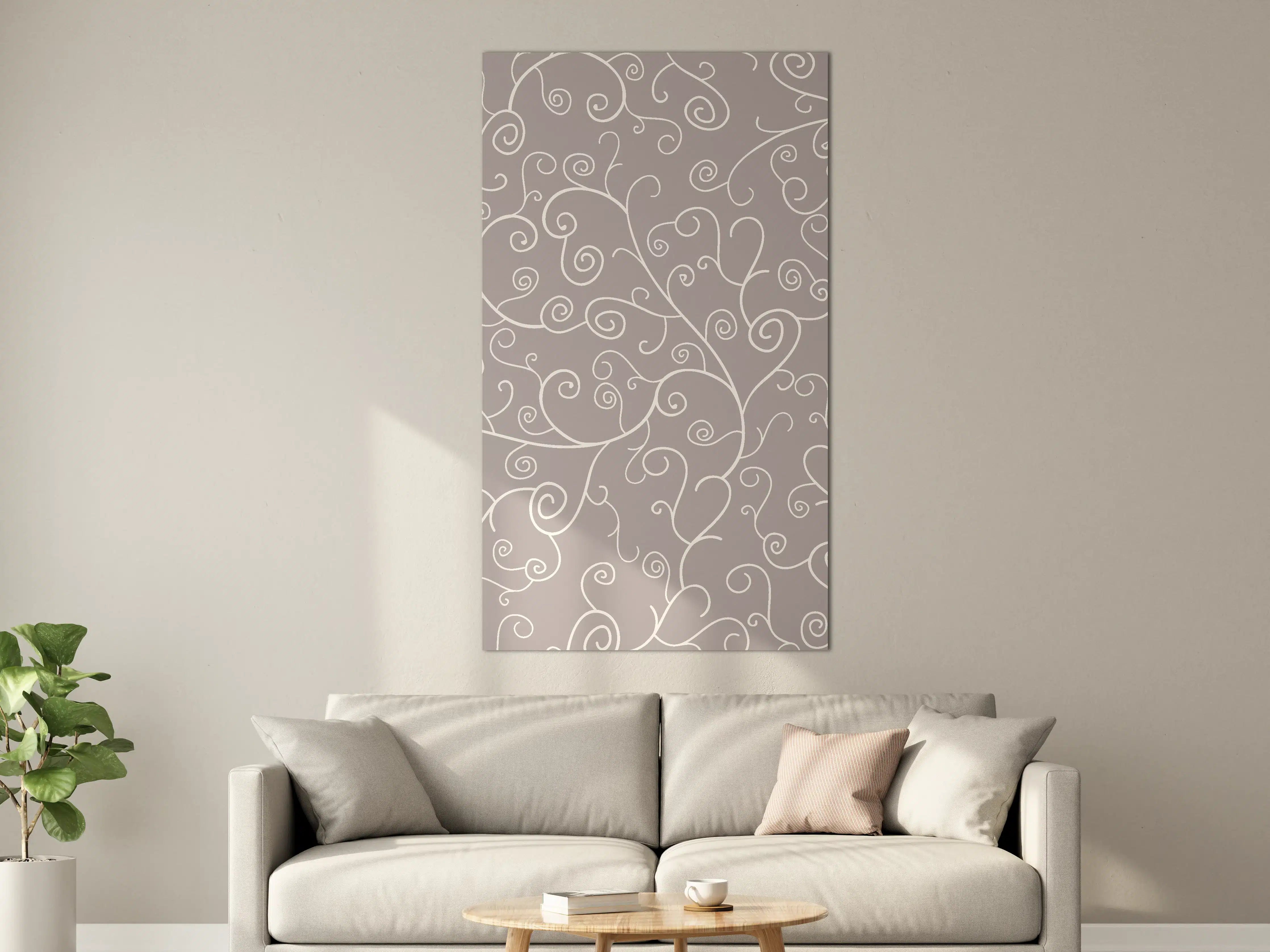 Große Wandbilder - Elegantes Grau-Weiß Swirl Muster