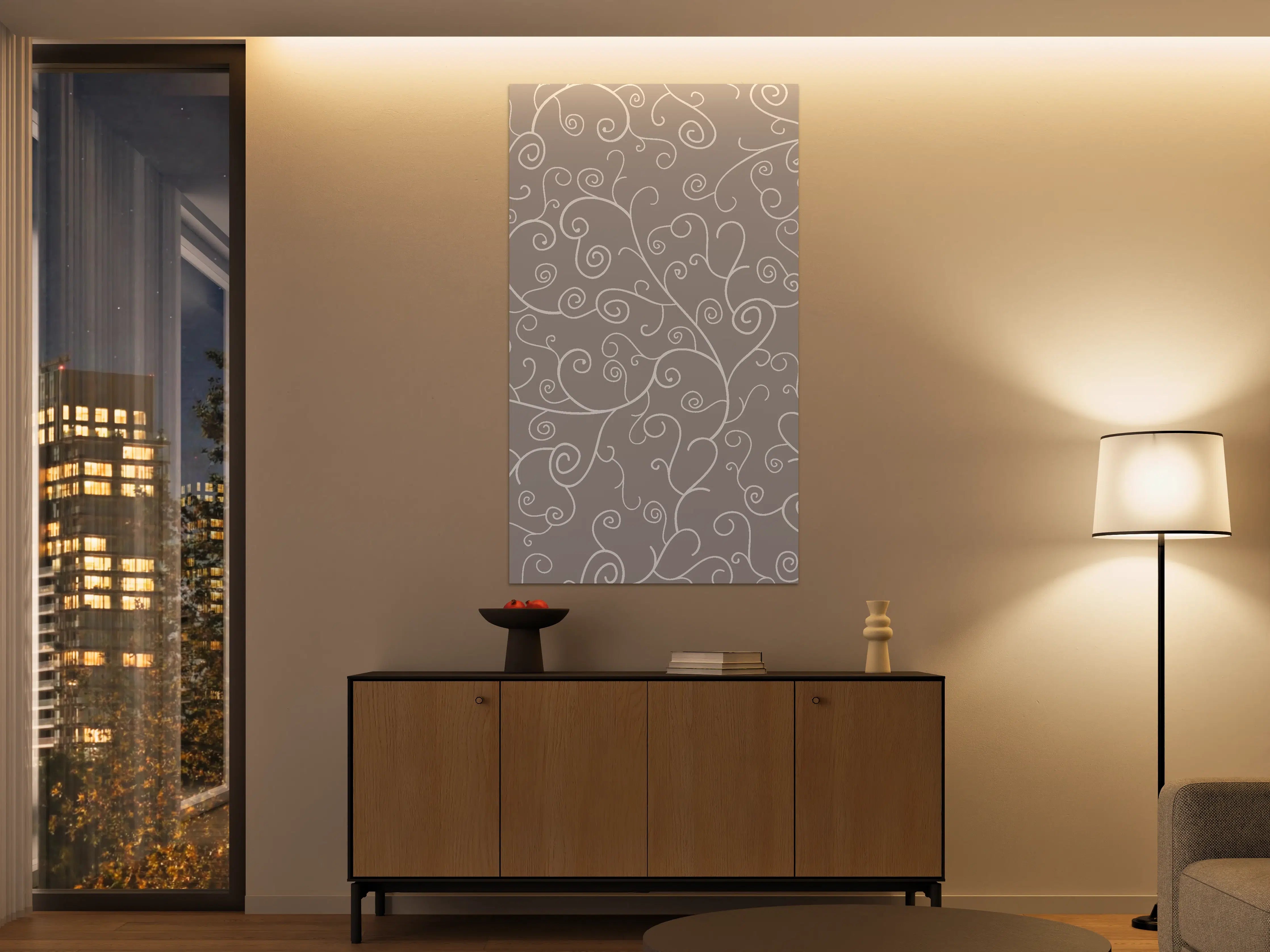 Große Wandbilder - Elegantes Grau-Weiß Swirl Muster