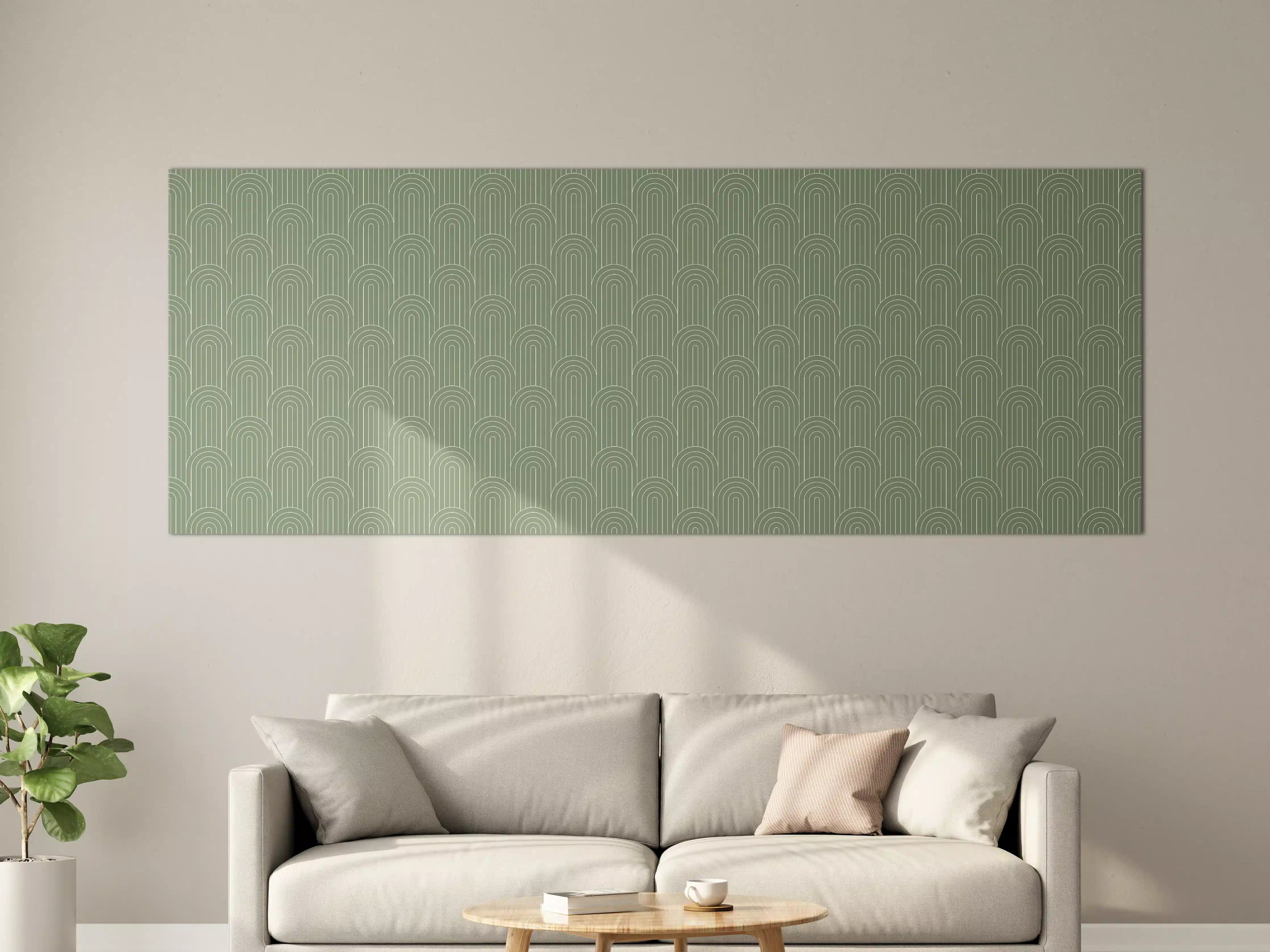 Große Wandbilder - Elegantes Grünthema mit Muster-Design