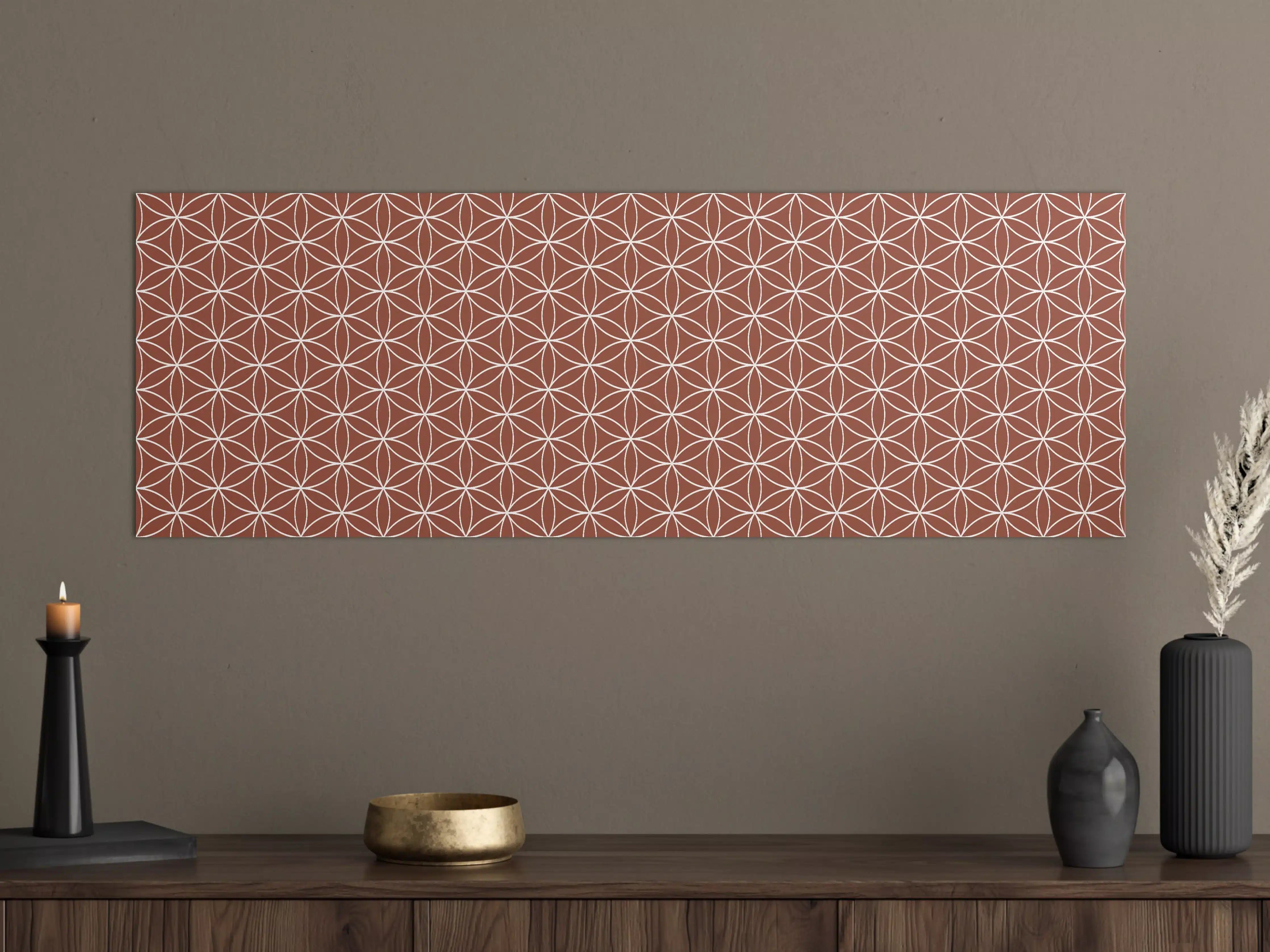 Große Wandbilder - Elegantes geometrisches Muster in Terrakotta-Tönen