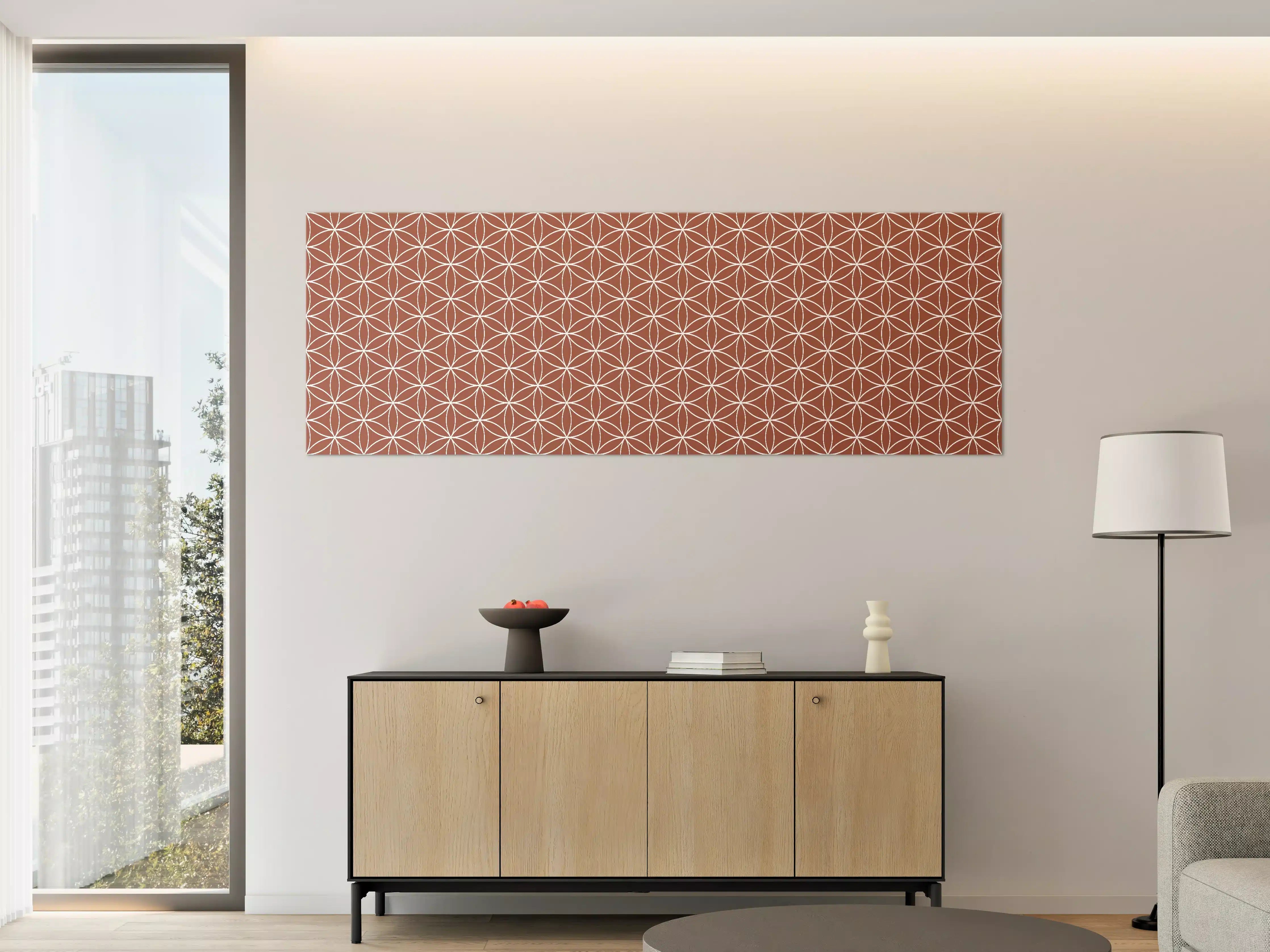 Große Wandbilder - Elegantes geometrisches Muster in Terrakotta-Tönen