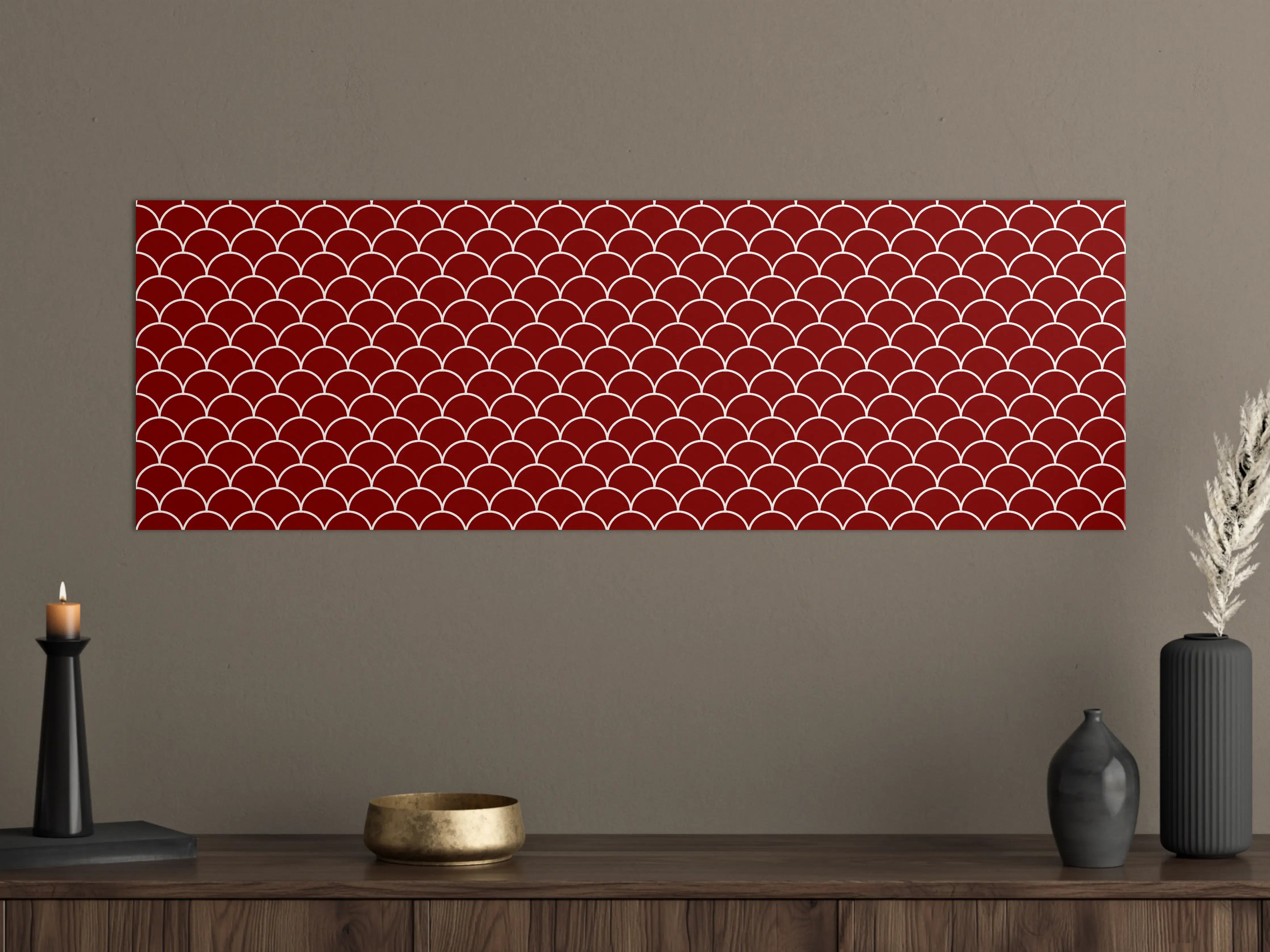 Große Wandbilder - Elegantes rotes Fischschuppen-Muster