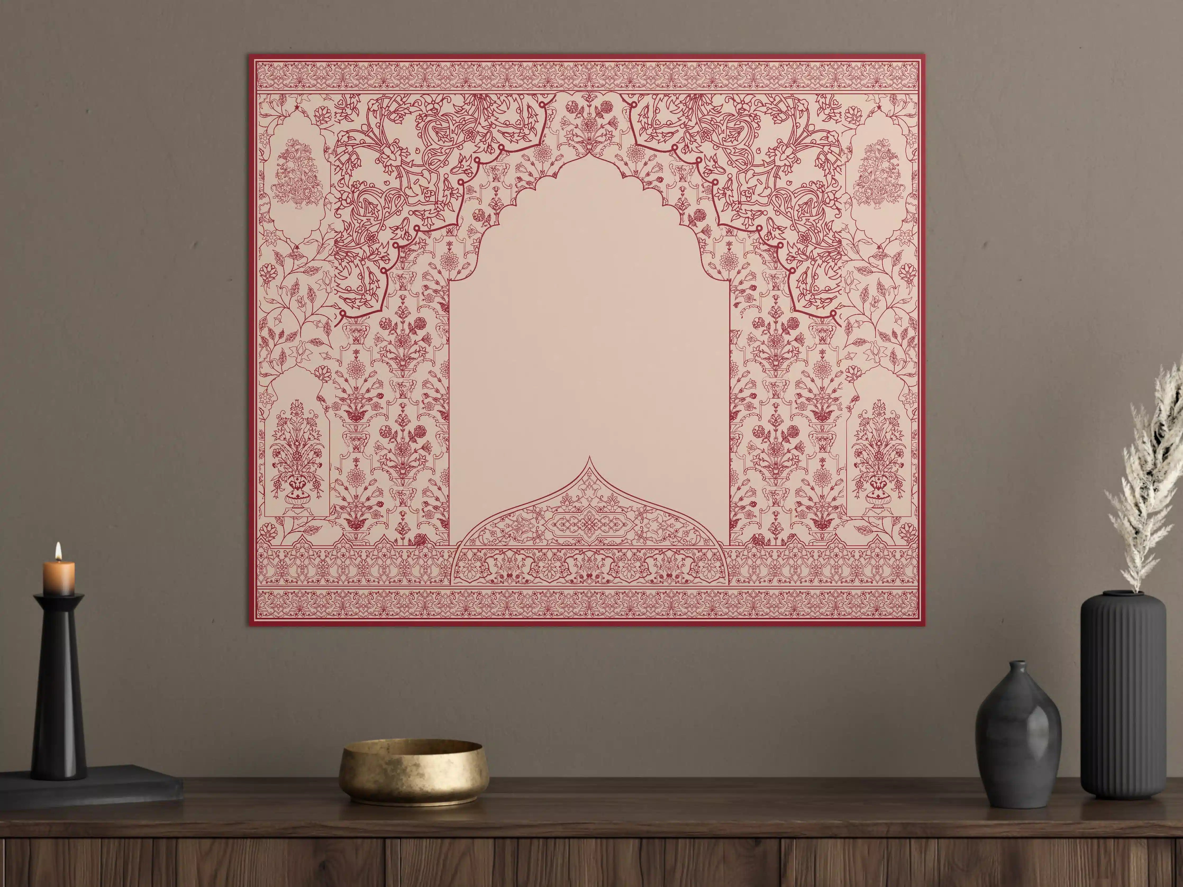 Große Wandbilder - Elegantes rotes Teppichmuster