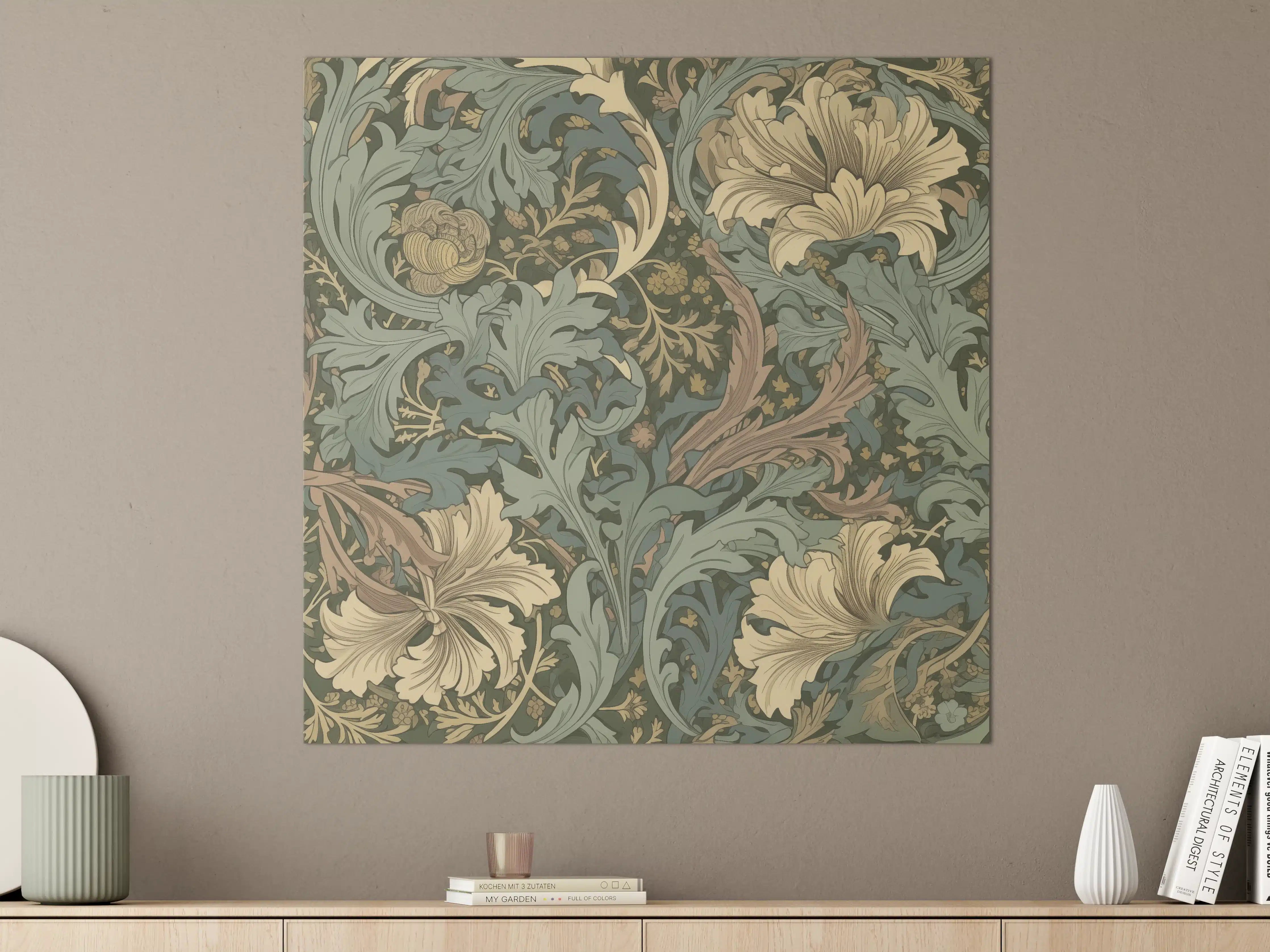Große Wandbilder - Elegantes, florales Wandbild in gedämpften Tönen