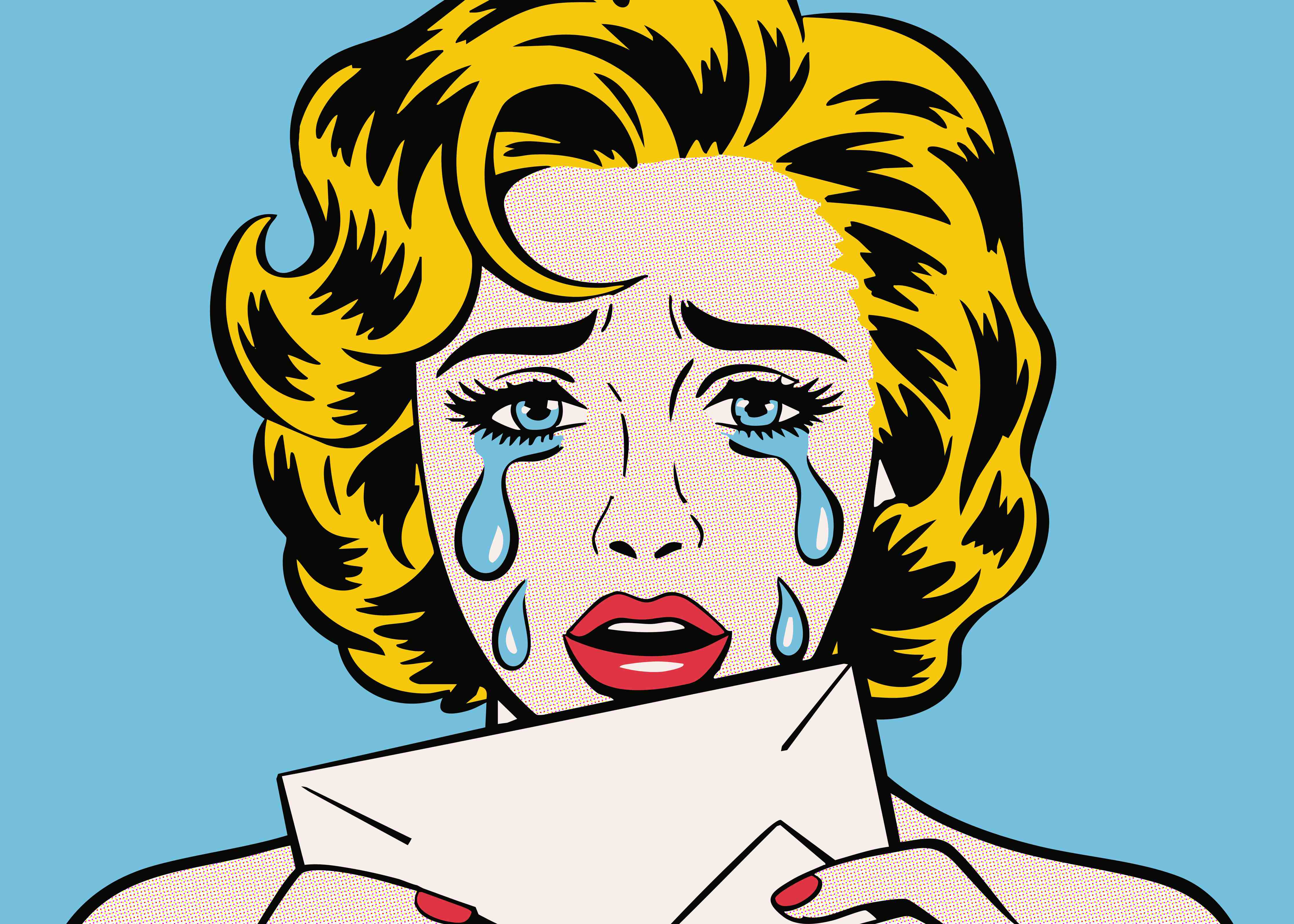 Große Wandbilder-Emotionale Pop Art Frau mit Tränen