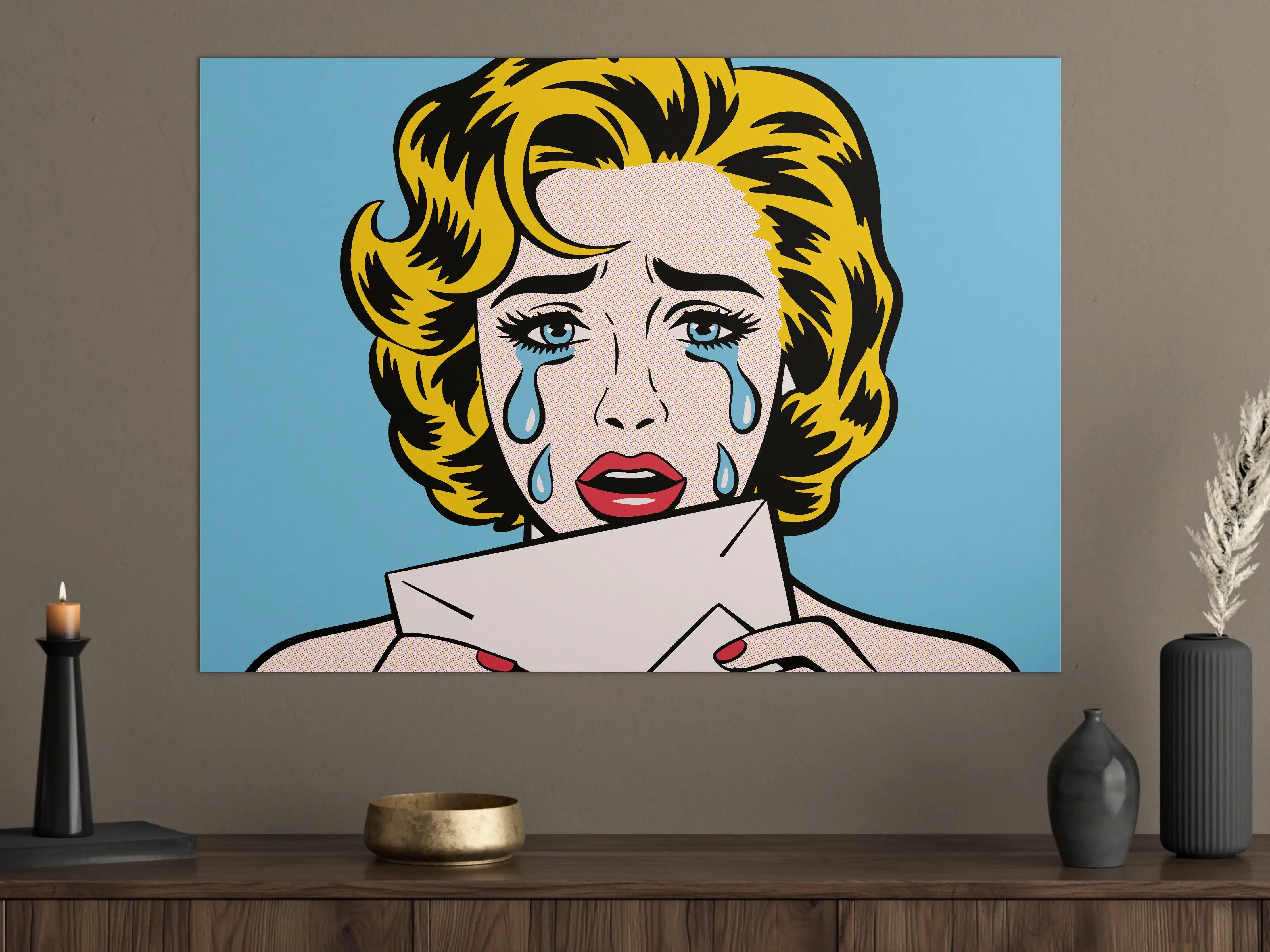 Große Wandbilder - Emotionale Pop Art Frau mit Tränen