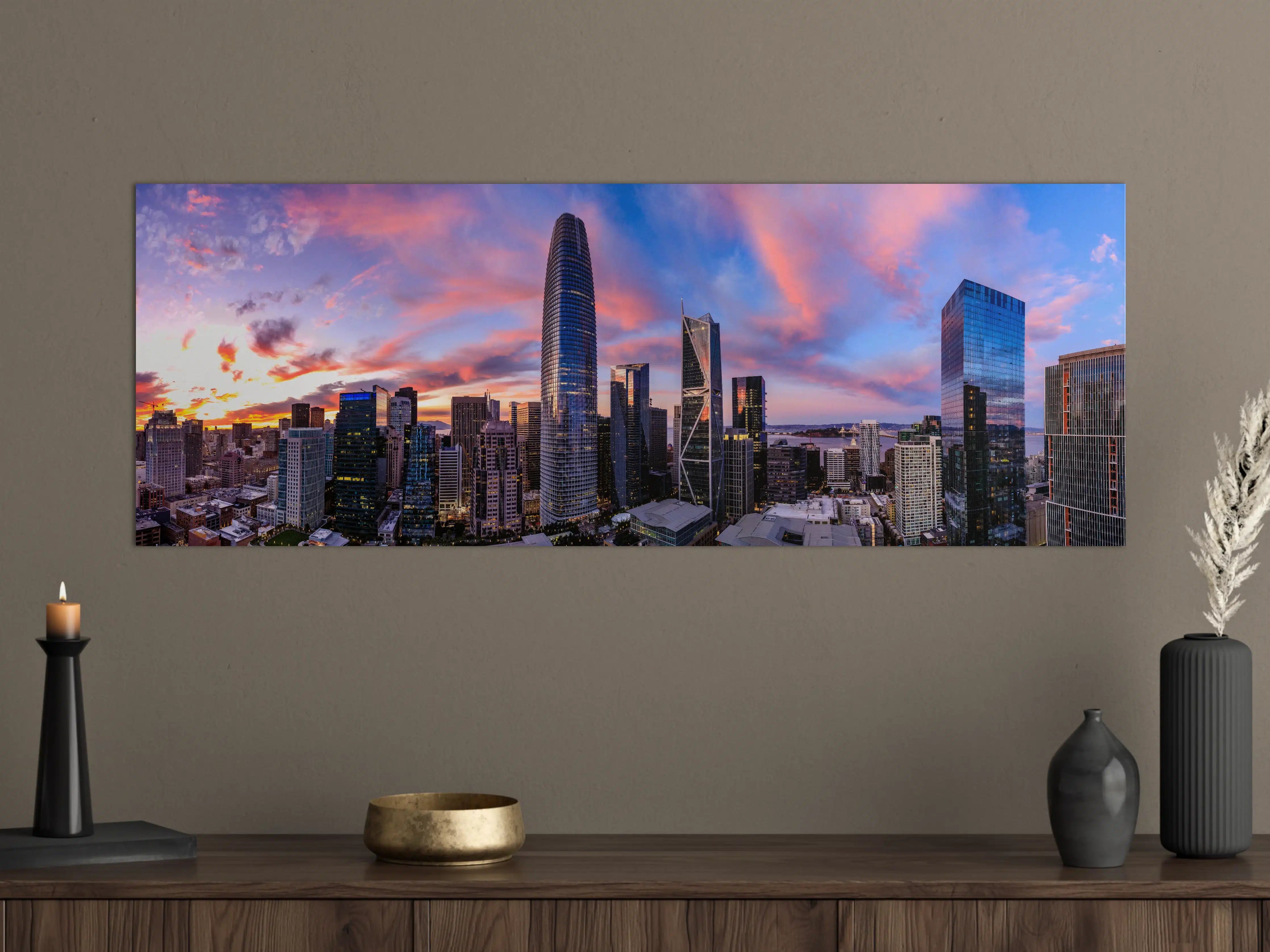 Große Wandbilder - Epischer Sonnenuntergang über San Francisco