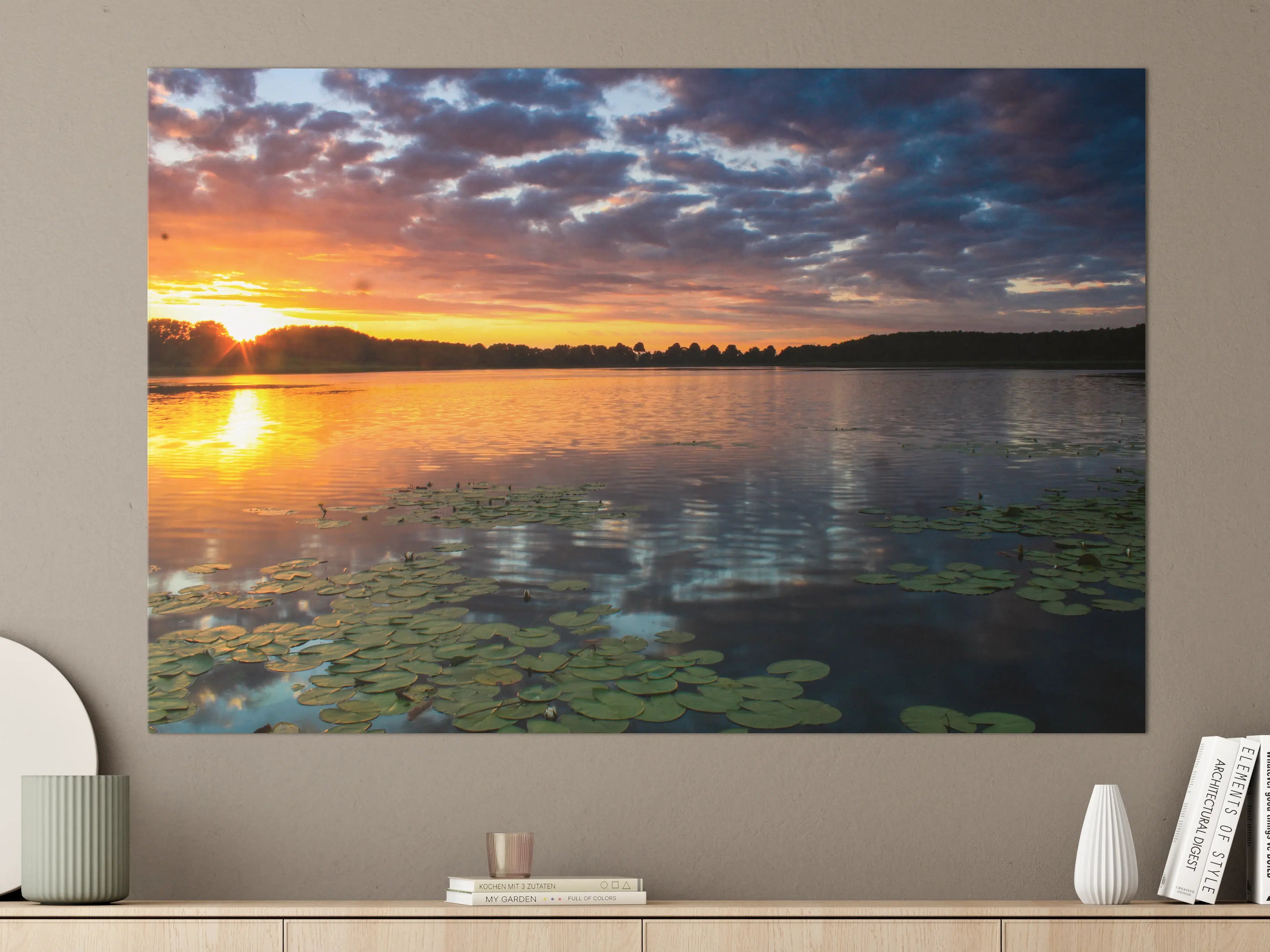 Große Wandbilder - Epischer Sonnenuntergang über See