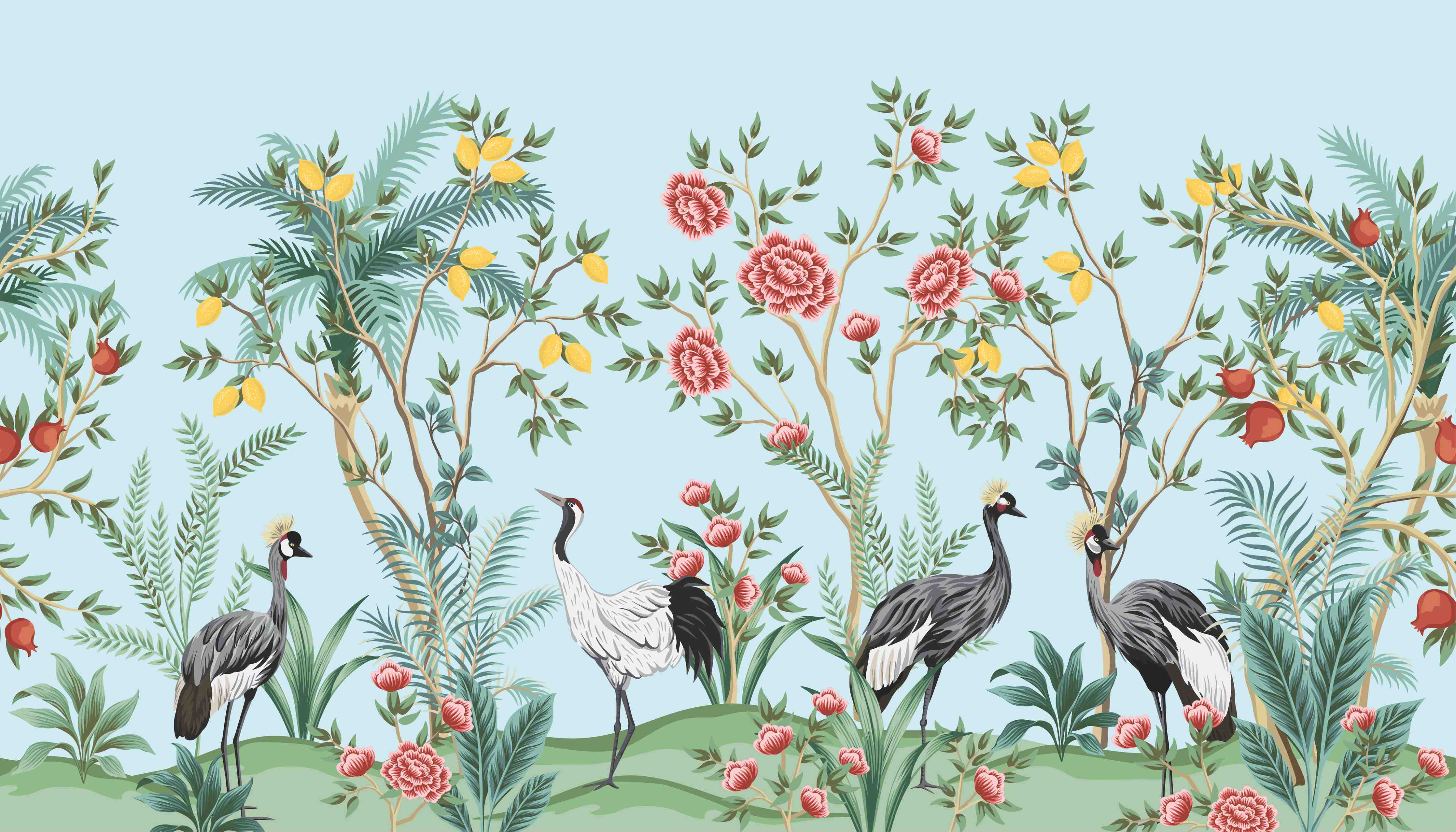 Große Wandbilder-Exotische Vogel-Tapete