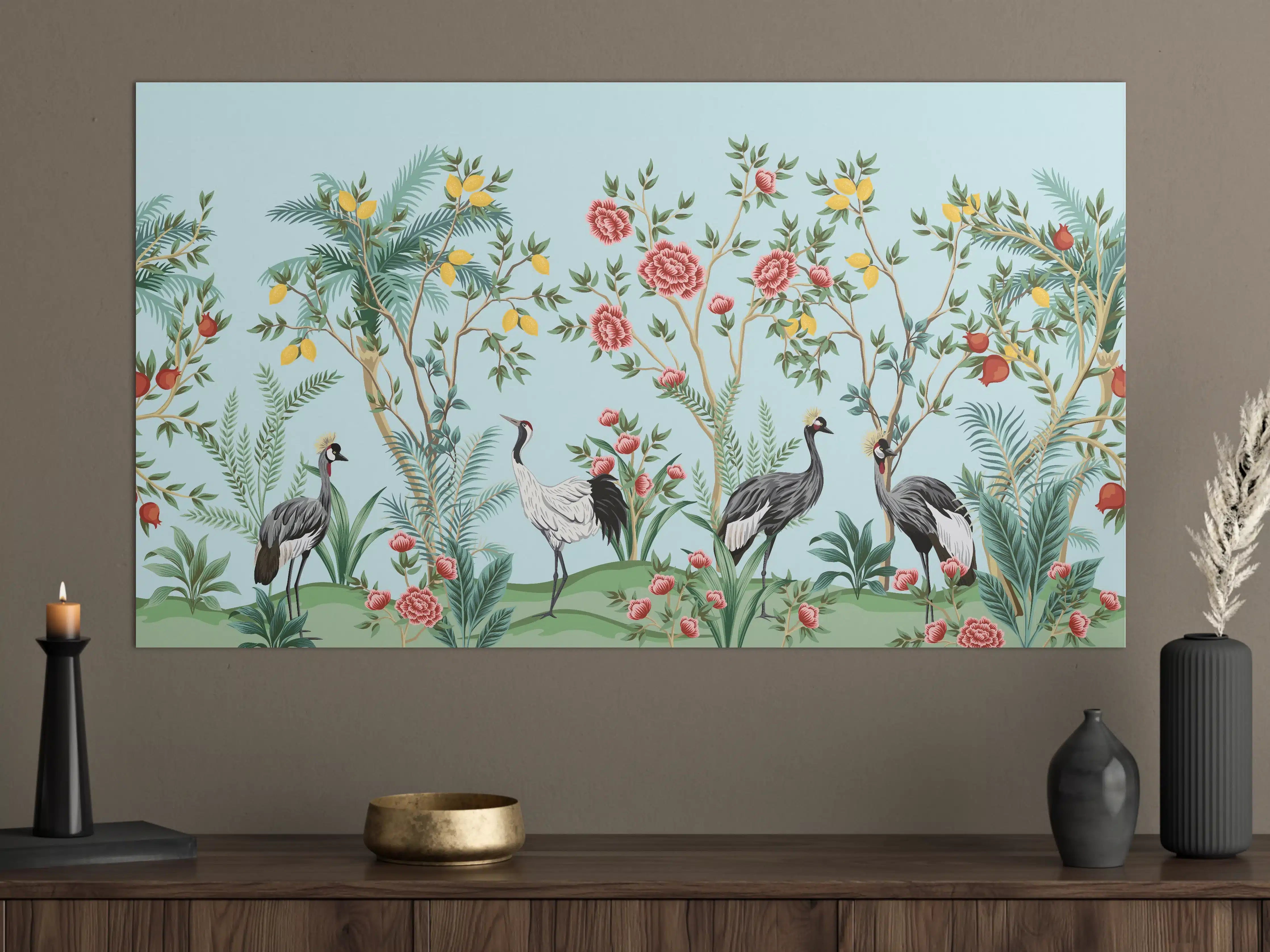 Große Wandbilder - Exotische Vogel-Tapete