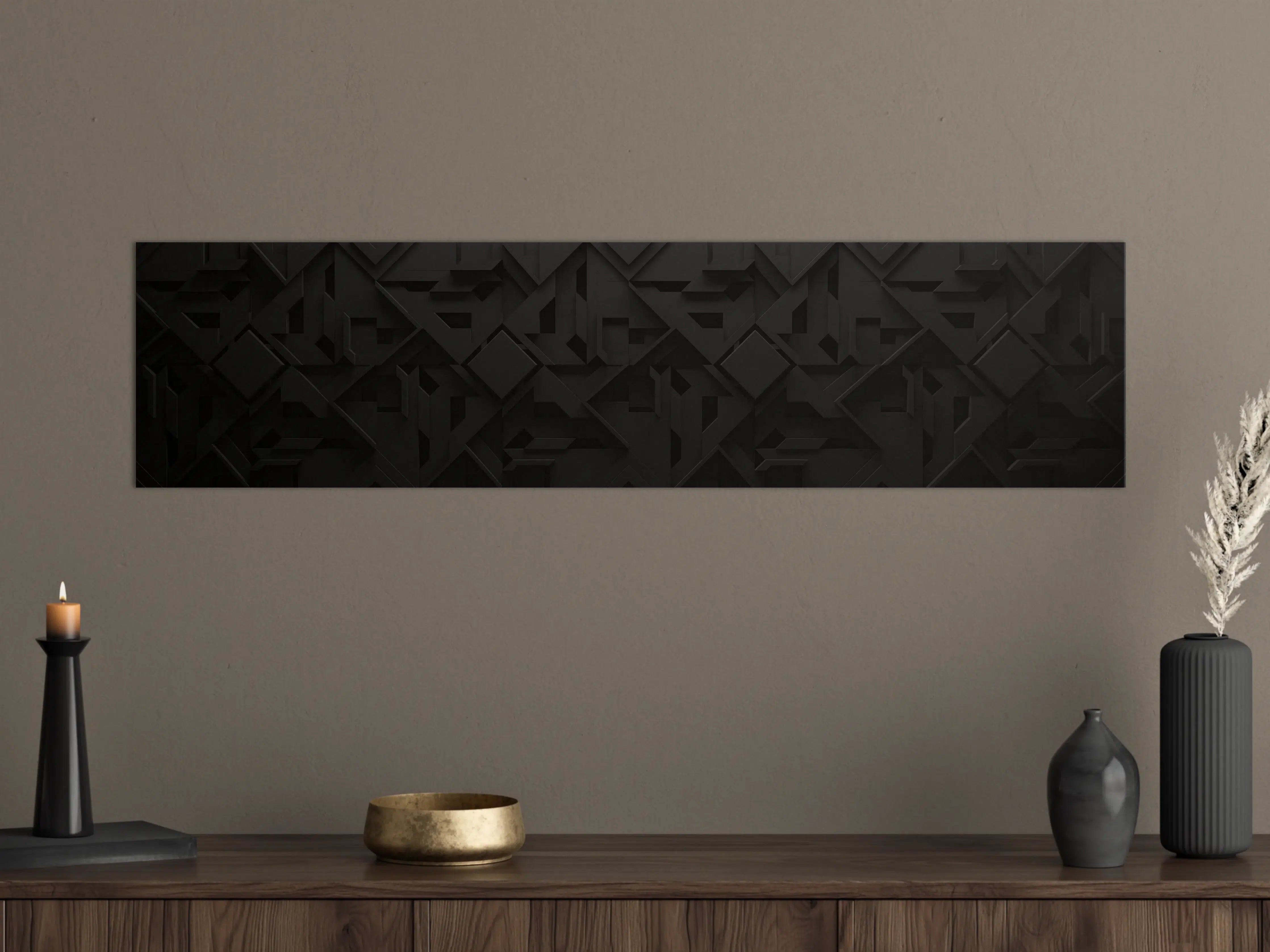 Große Wandbilder - Extra-Dunkler Schwarz 3D Hintergrund