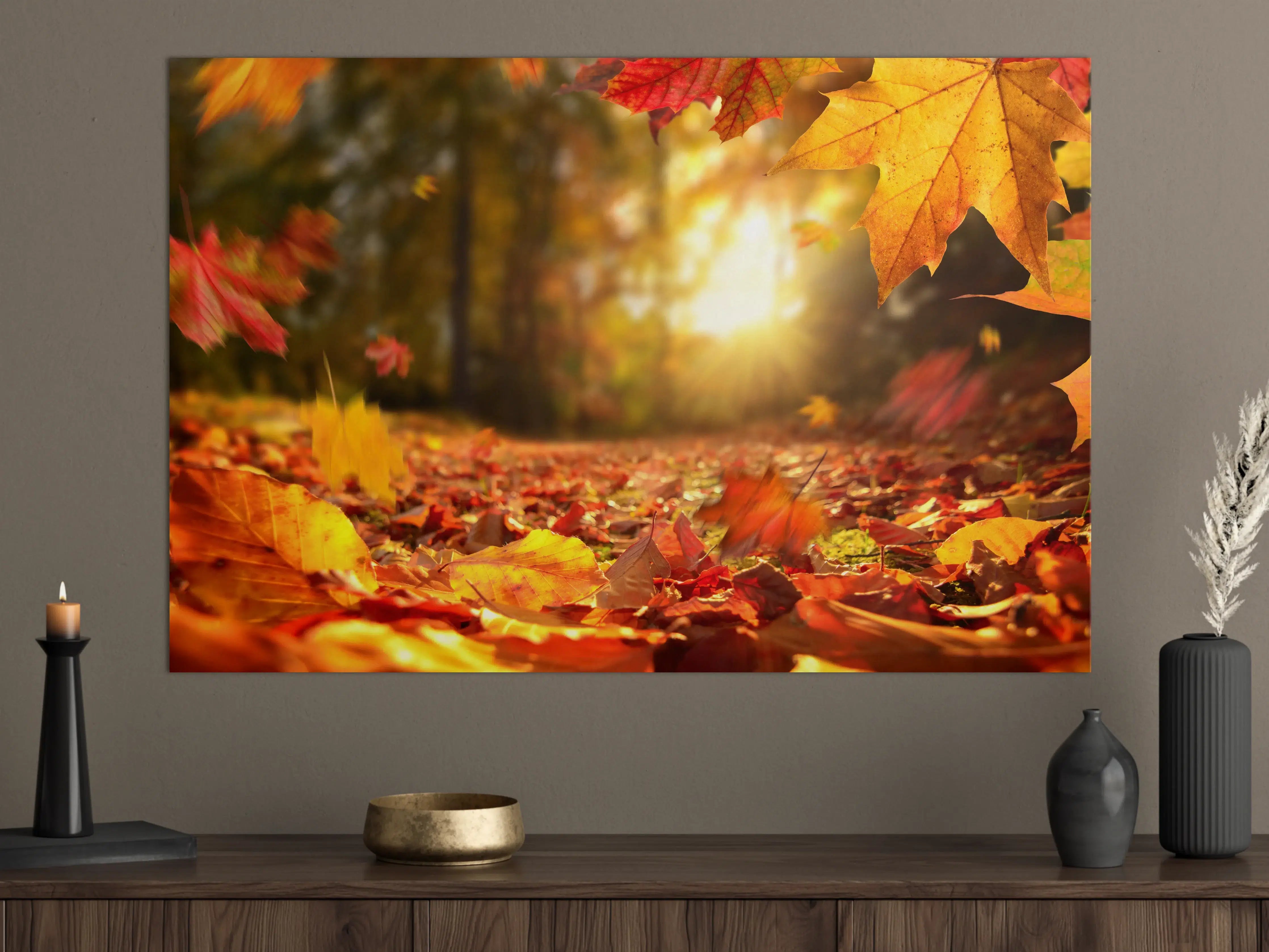 Große Wandbilder - Fallende Blätter im Herbst