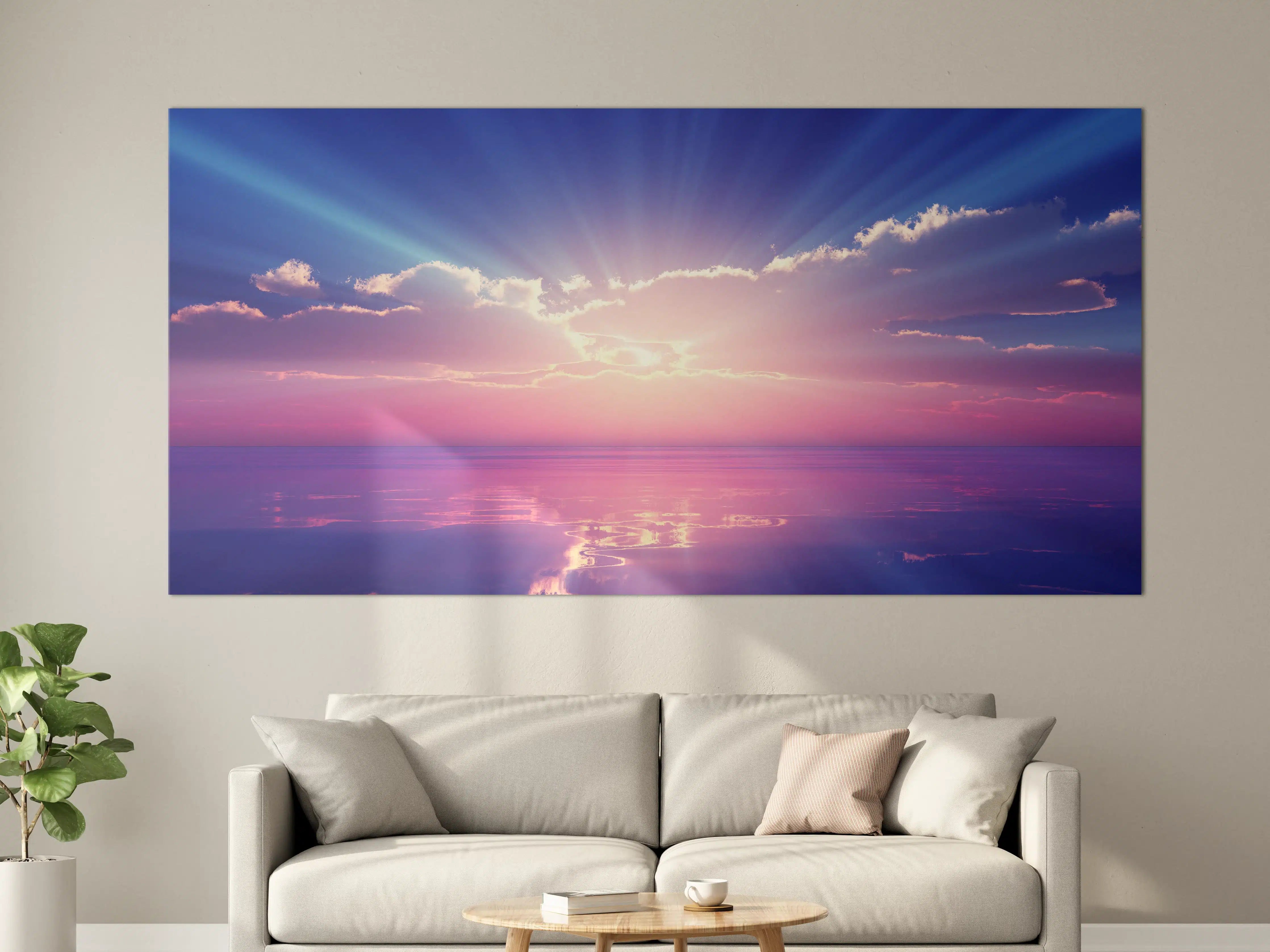 Große Wandbilder - Fantasievoller Sonnenuntergang über dem Meer