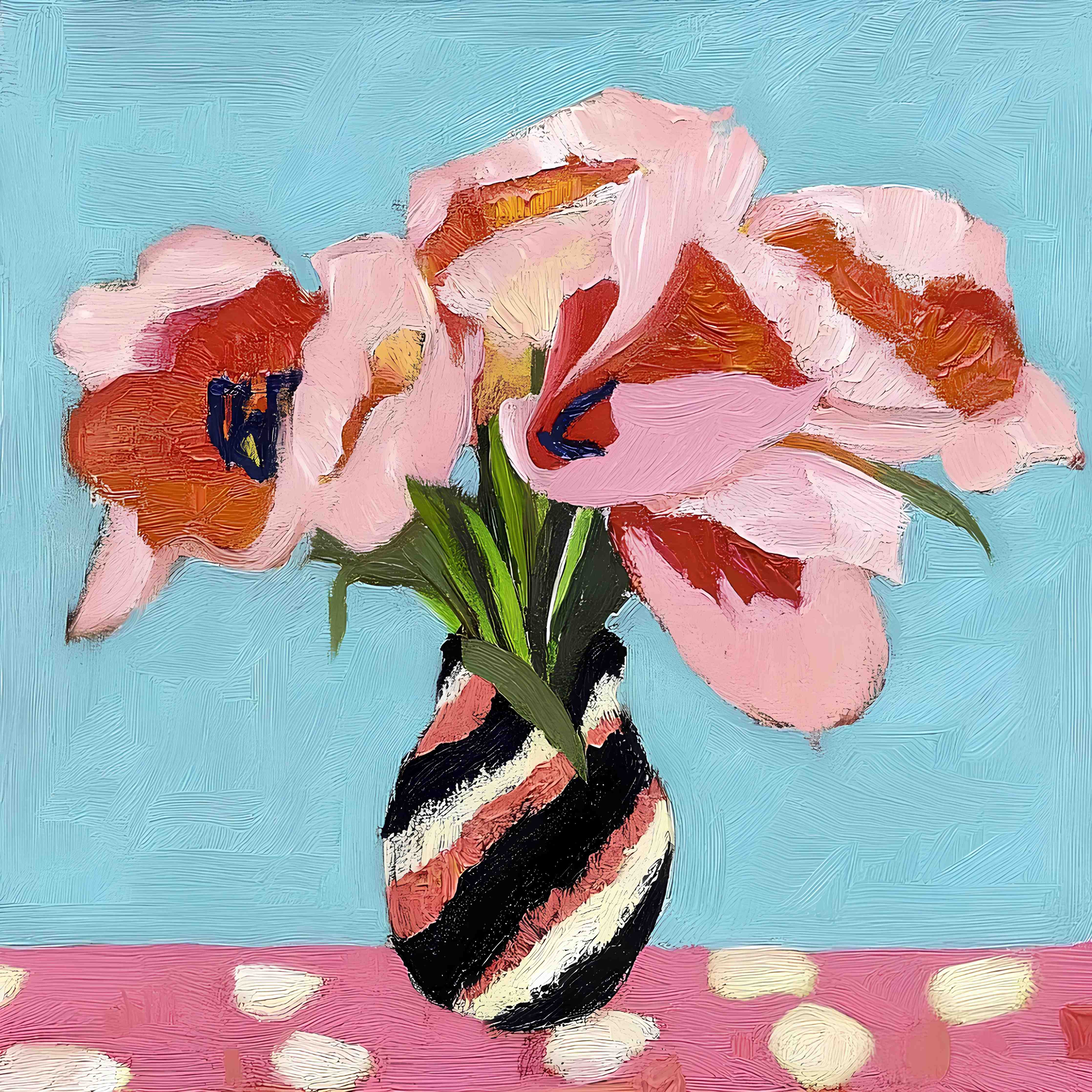 Große Wandbilder-Farbenfrohe Blumen in Vase