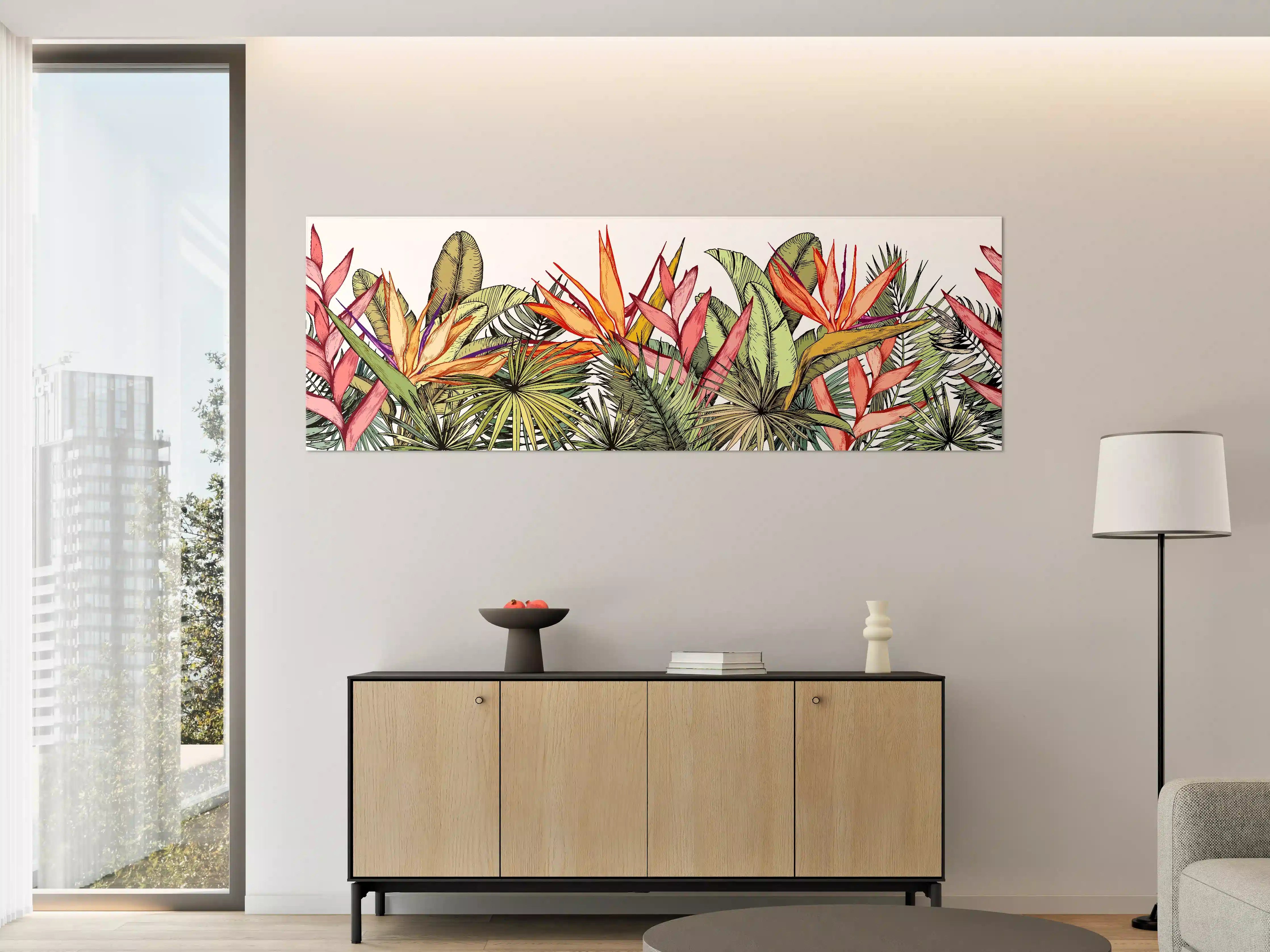 Große Wandbilder - Farbenfroher Pflanzen-Print