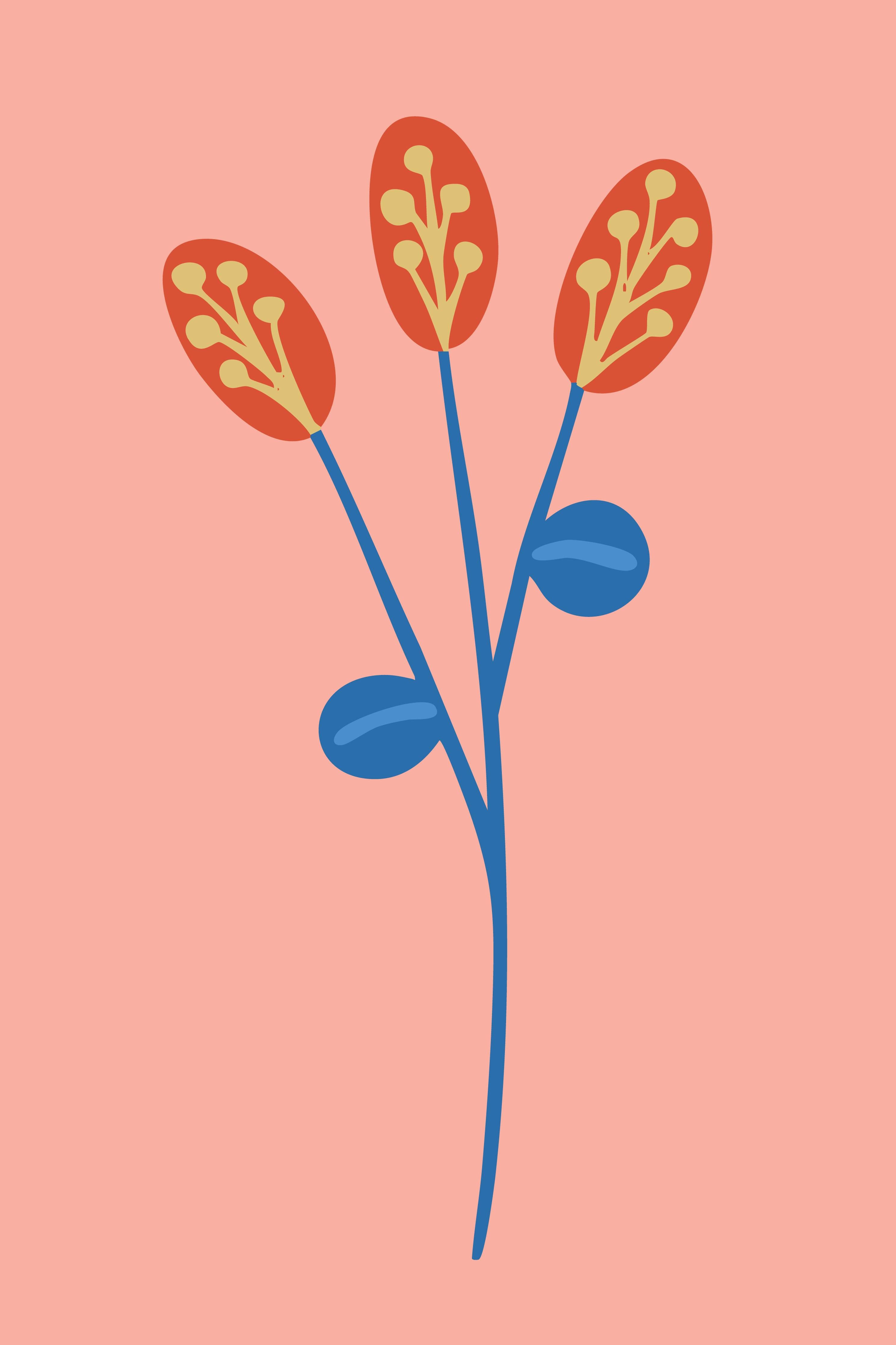 Große Wandbilder-Farbenfrohes Blumenmotiv in moderner Illustration