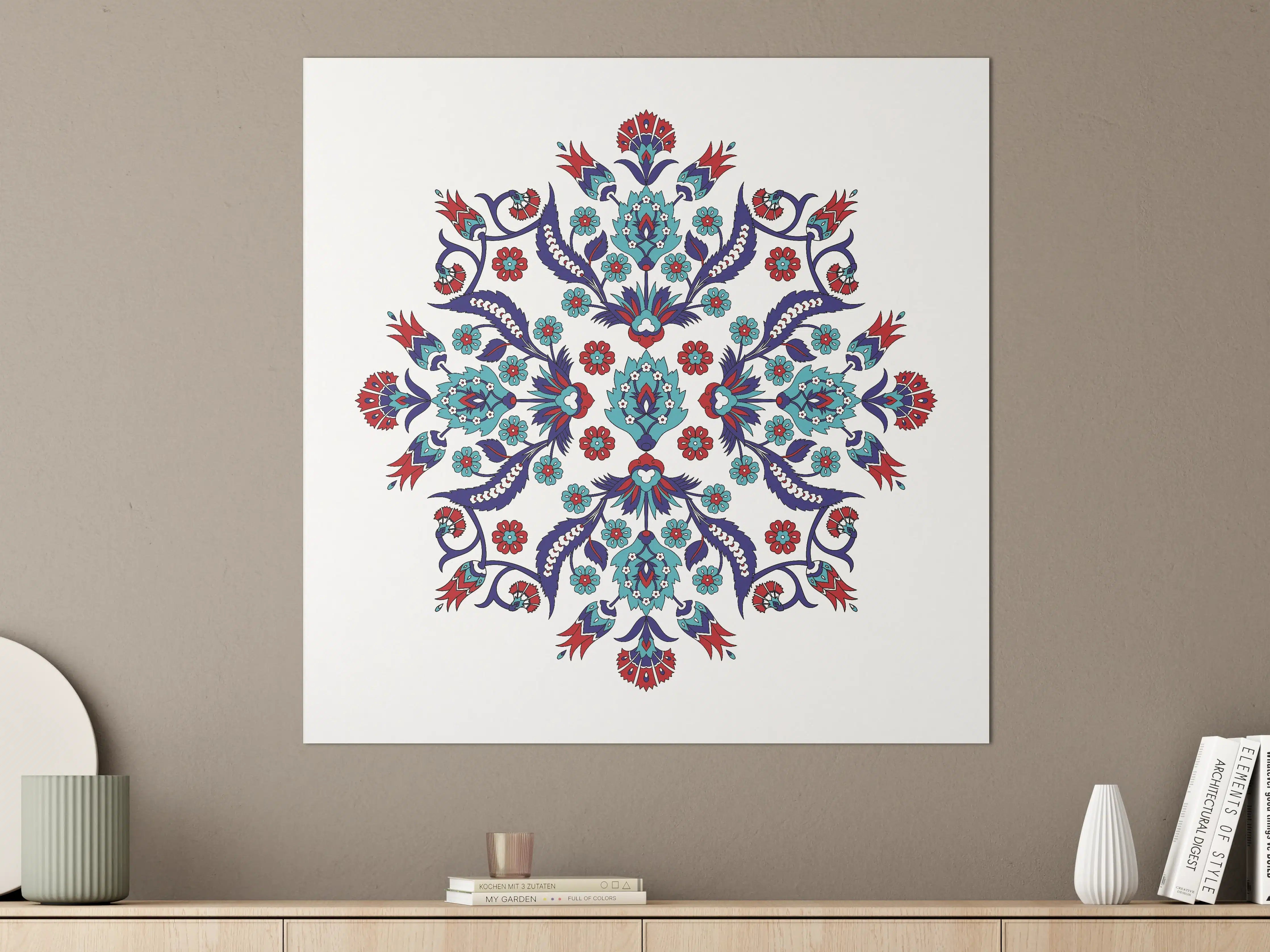 Große Wandbilder - Farbenprächtiges Blumen Mandala