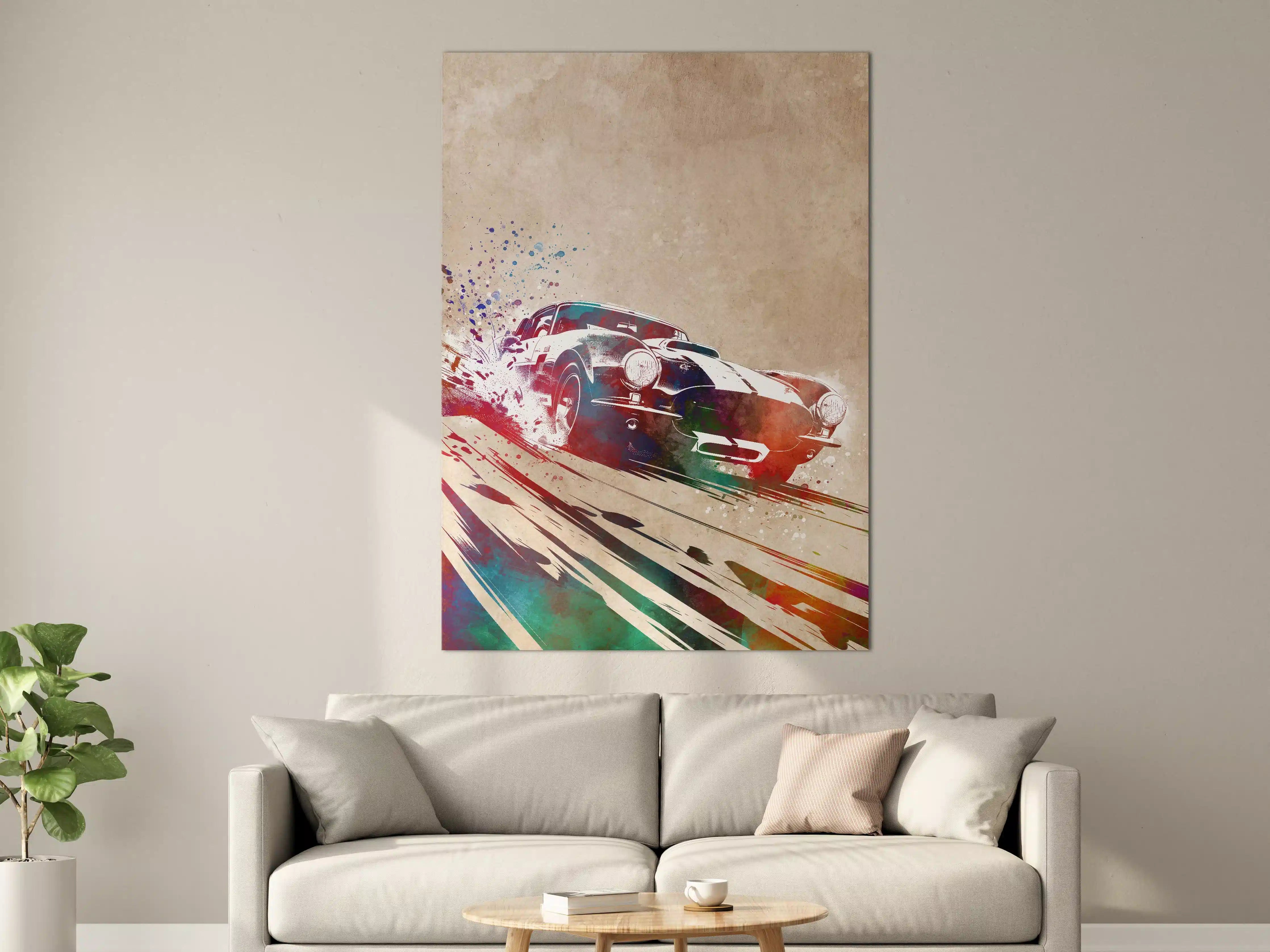 Große Wandbilder - Farbexplosive Oldtimer-Sportwagen