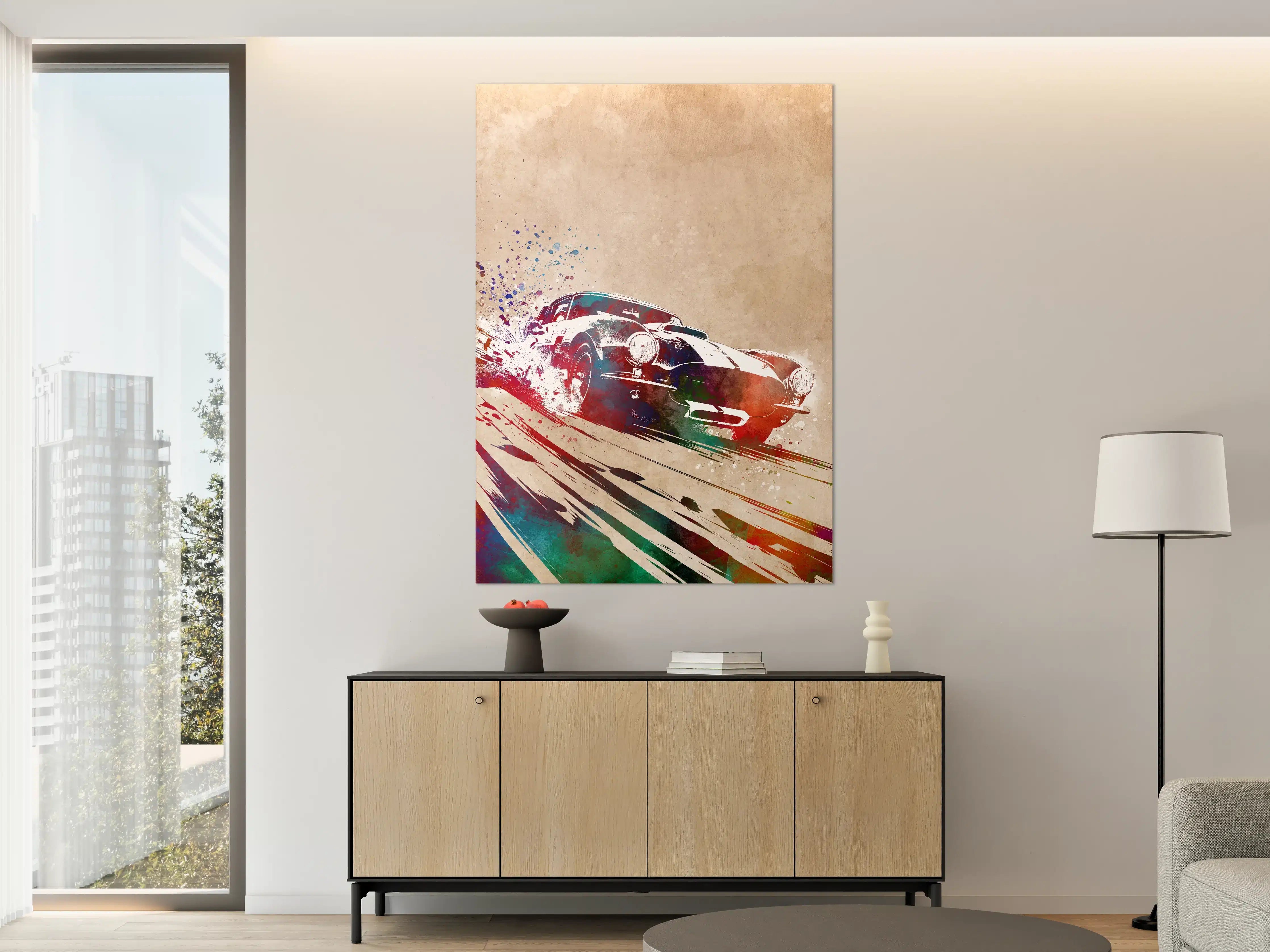 Große Wandbilder - Farbexplosive Oldtimer-Sportwagen