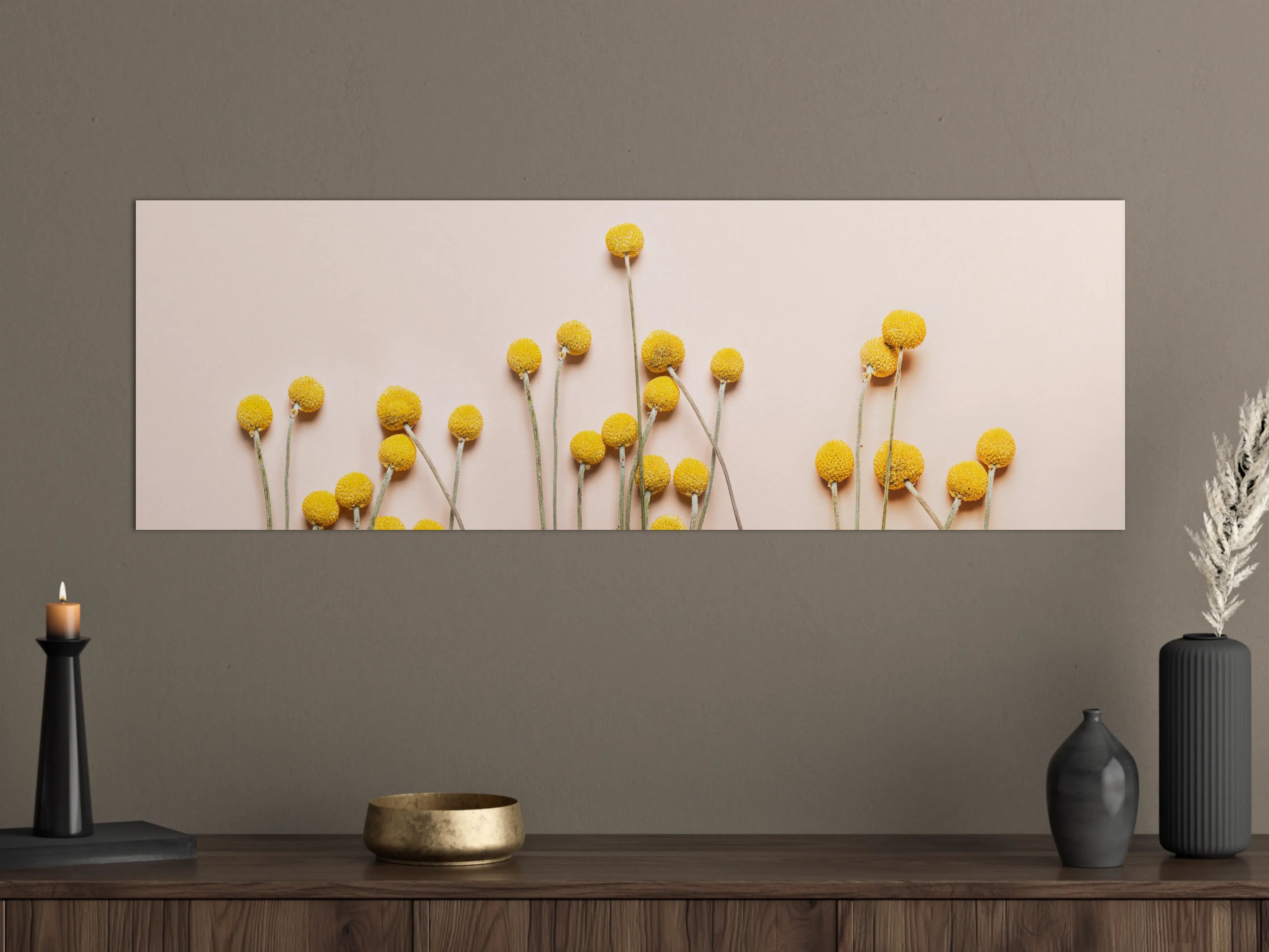 Große Wandbilder - Farbige Blumenmotive im sanften Licht