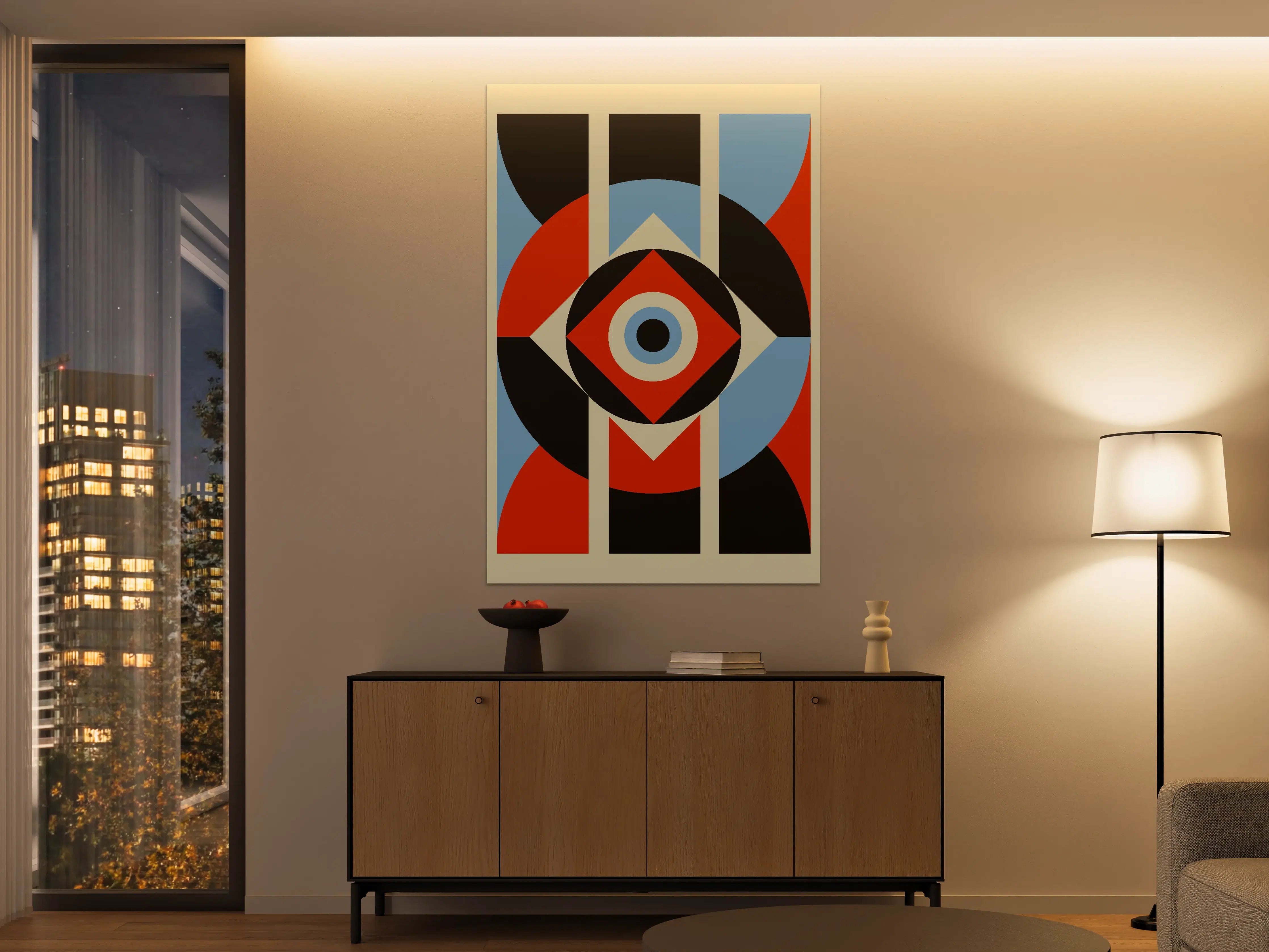 Große Wandbilder - Farbige Geometrie in moderner Gestaltung