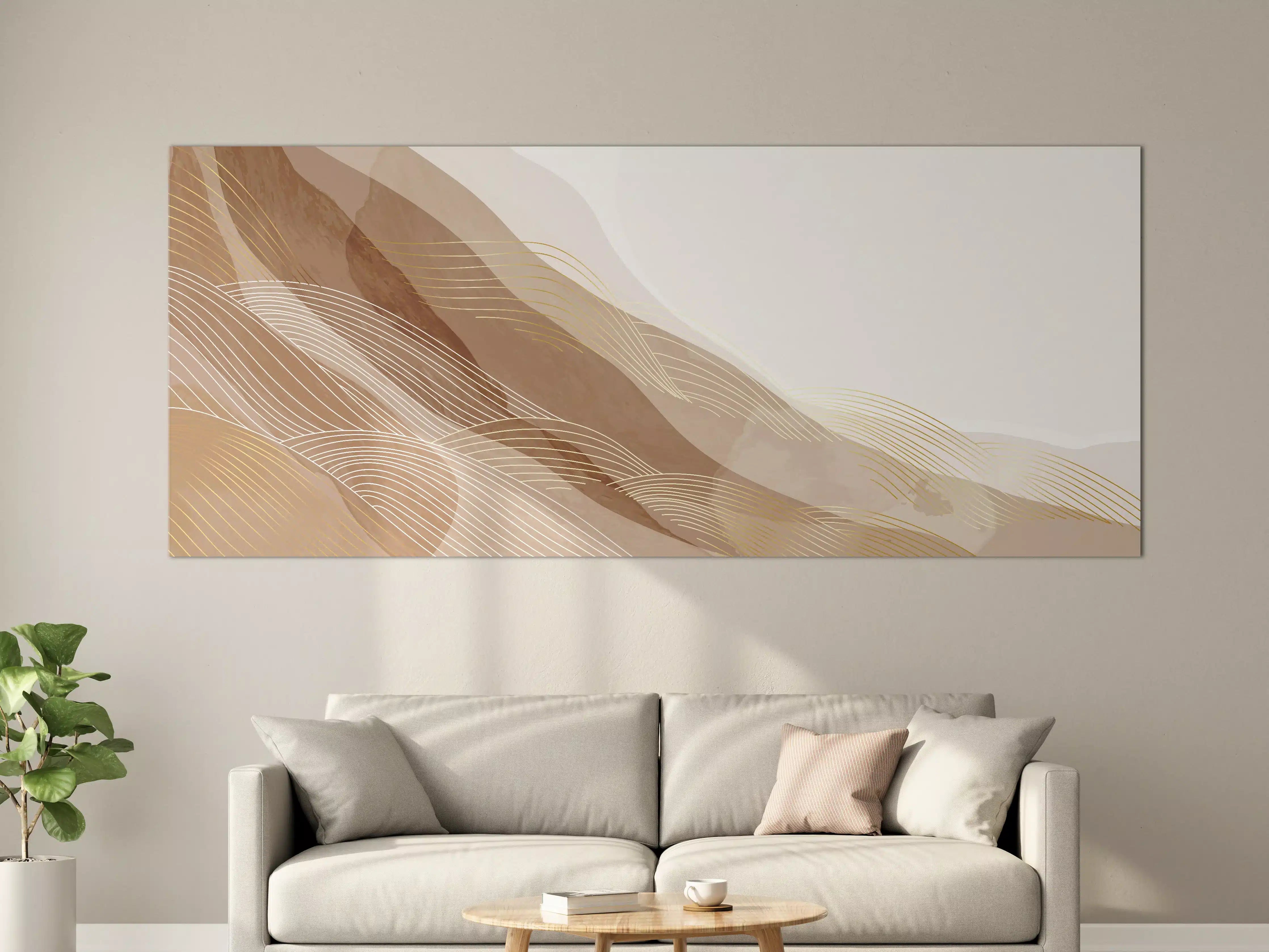 Große Wandbilder - Feine Grau- und Beigetöne in abstrakter Kunst