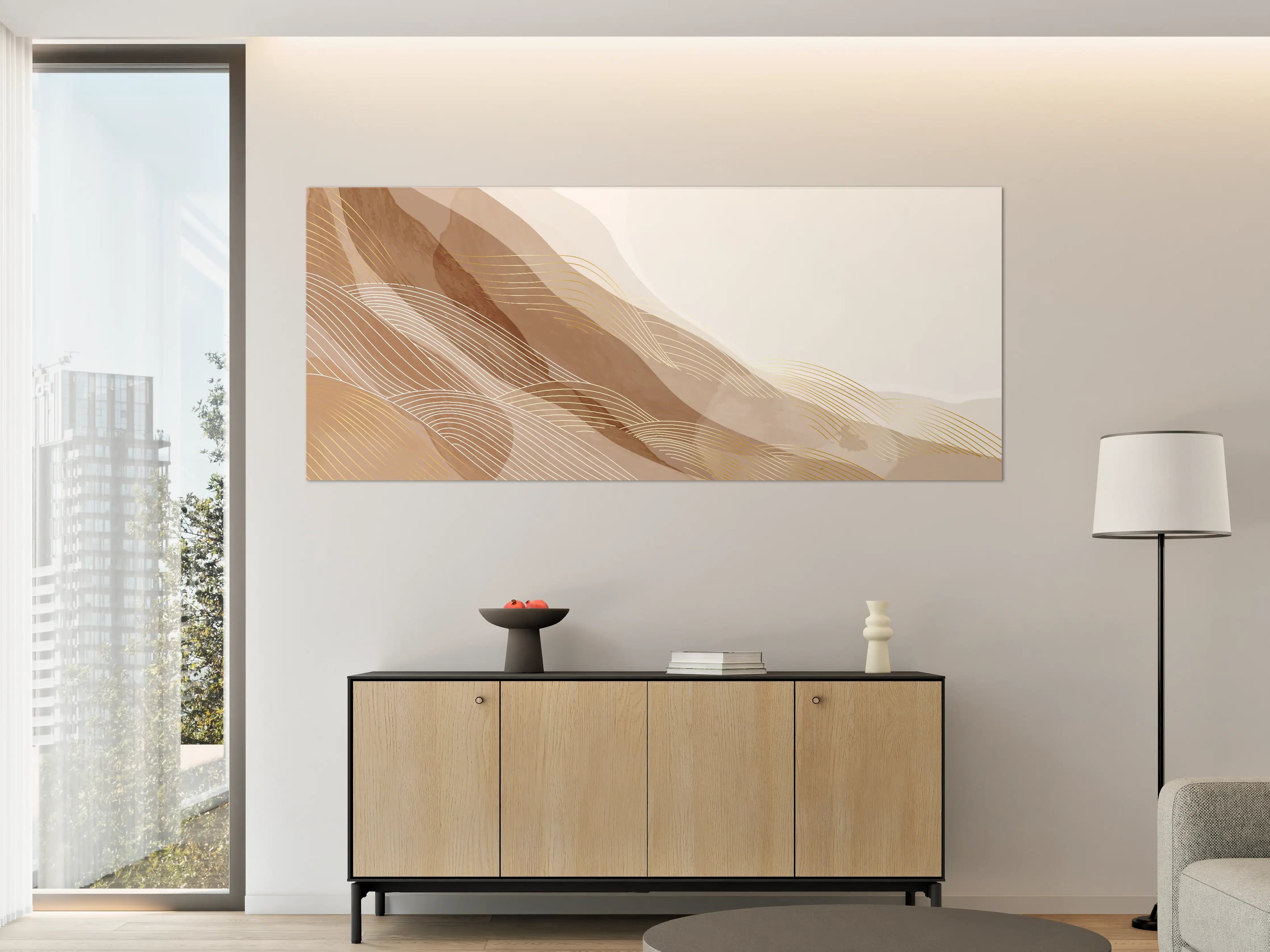 Große Wandbilder - Feine Grau- und Beigetöne in abstrakter Kunst