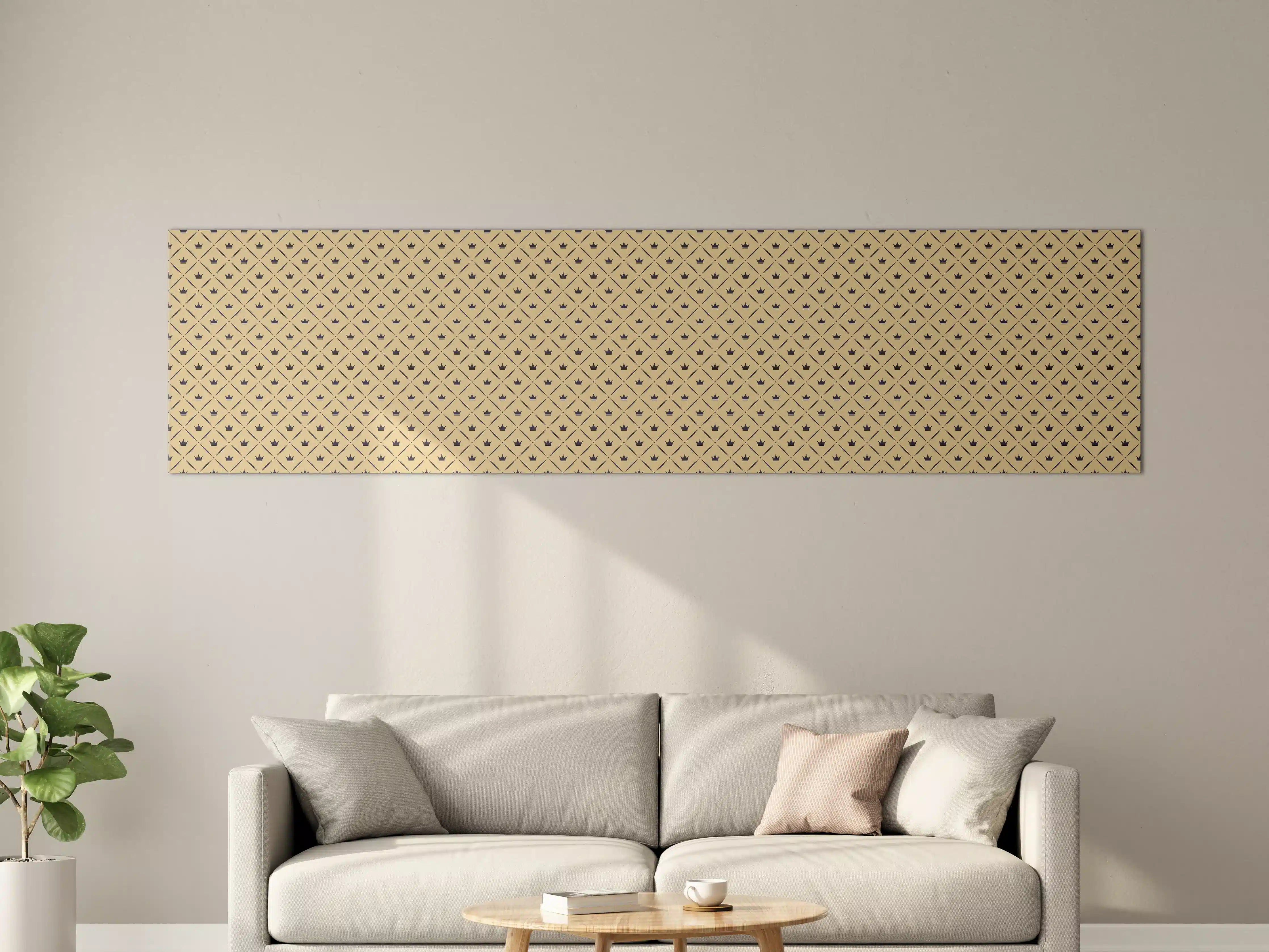 Große Wandbilder - Feines geometrisches Muster in Gold und Grautönen