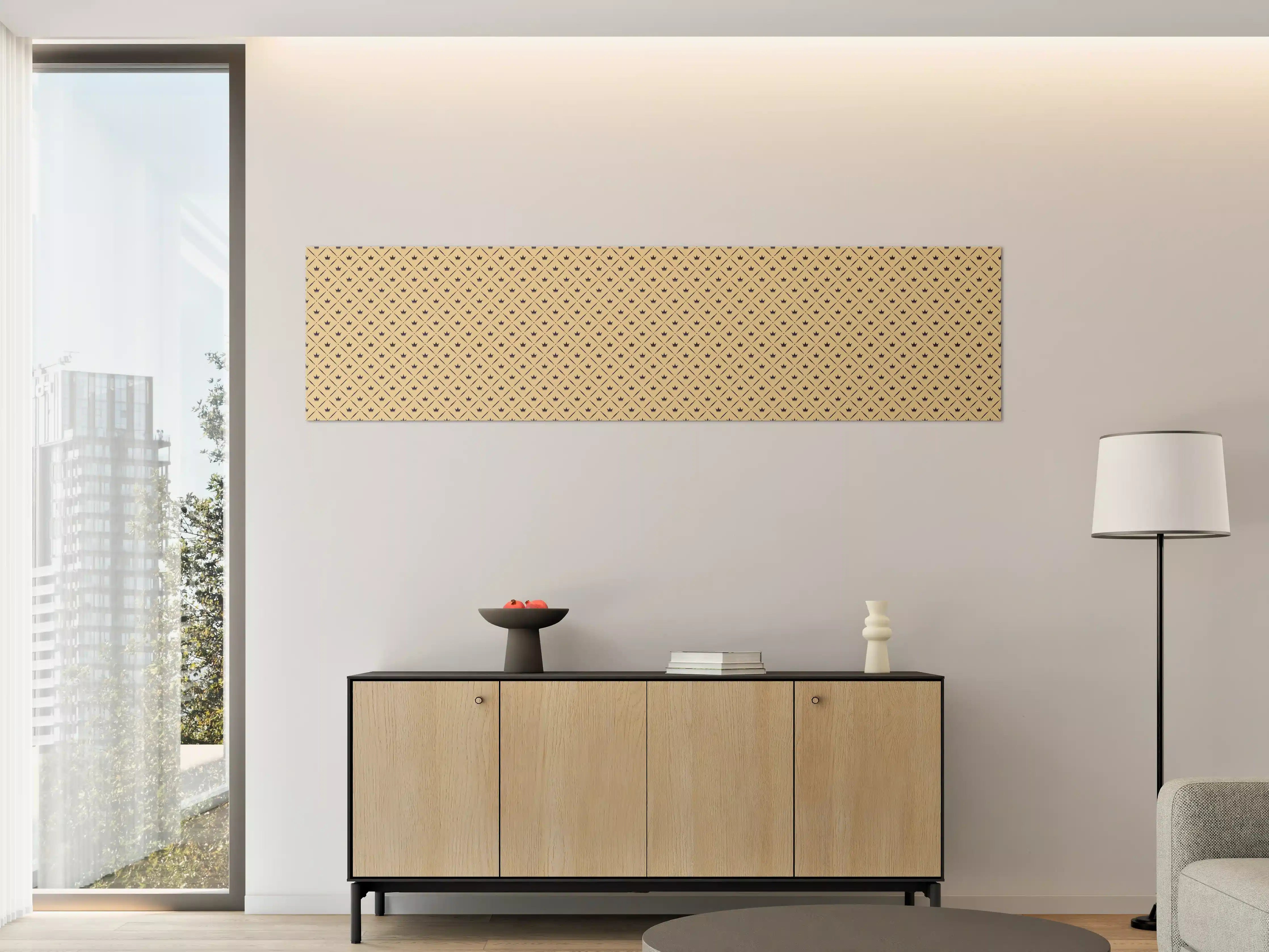 Große Wandbilder - Feines geometrisches Muster in Gold und Grautönen