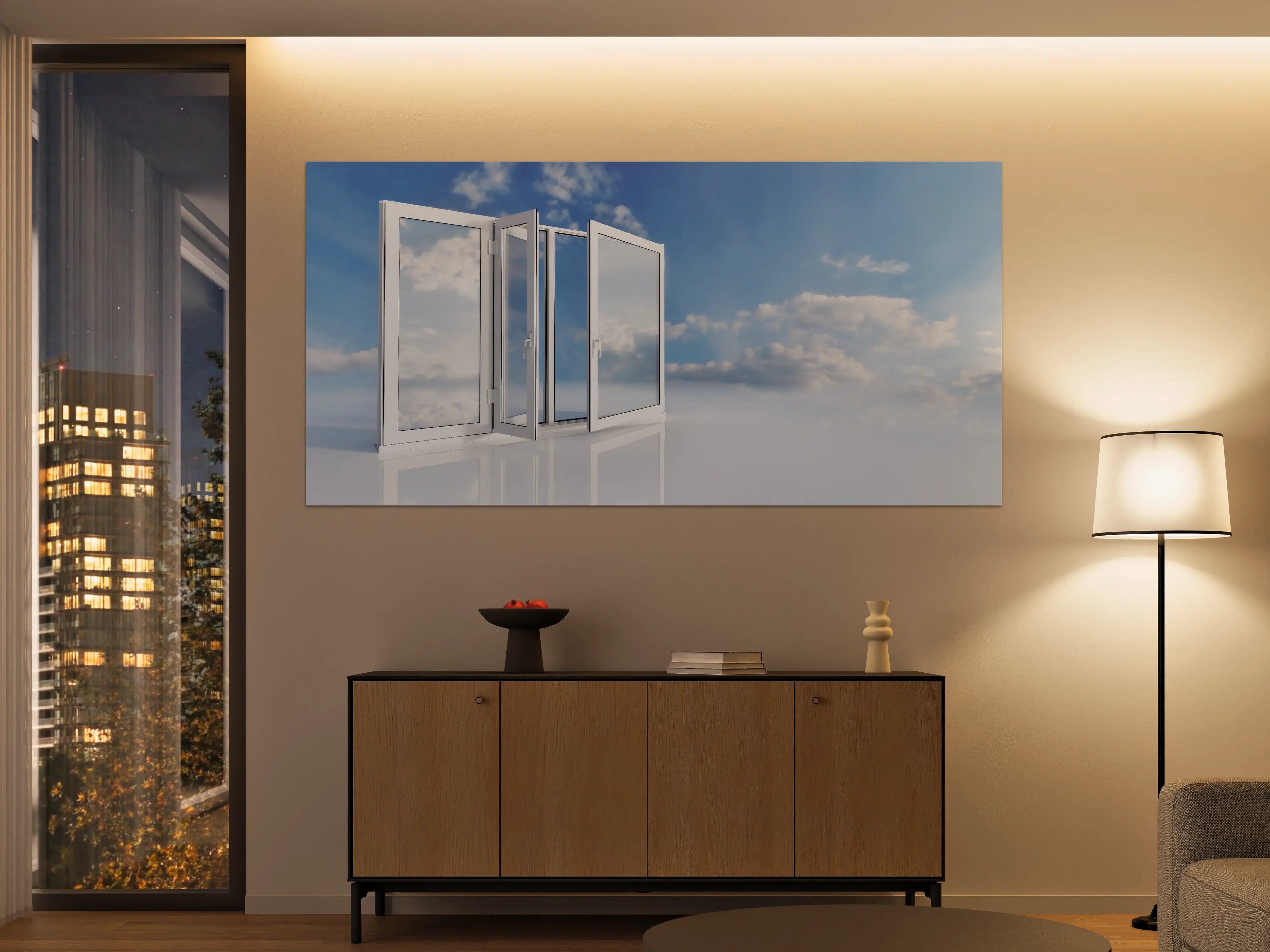 Große Wandbilder - Fenster über dem Himmel