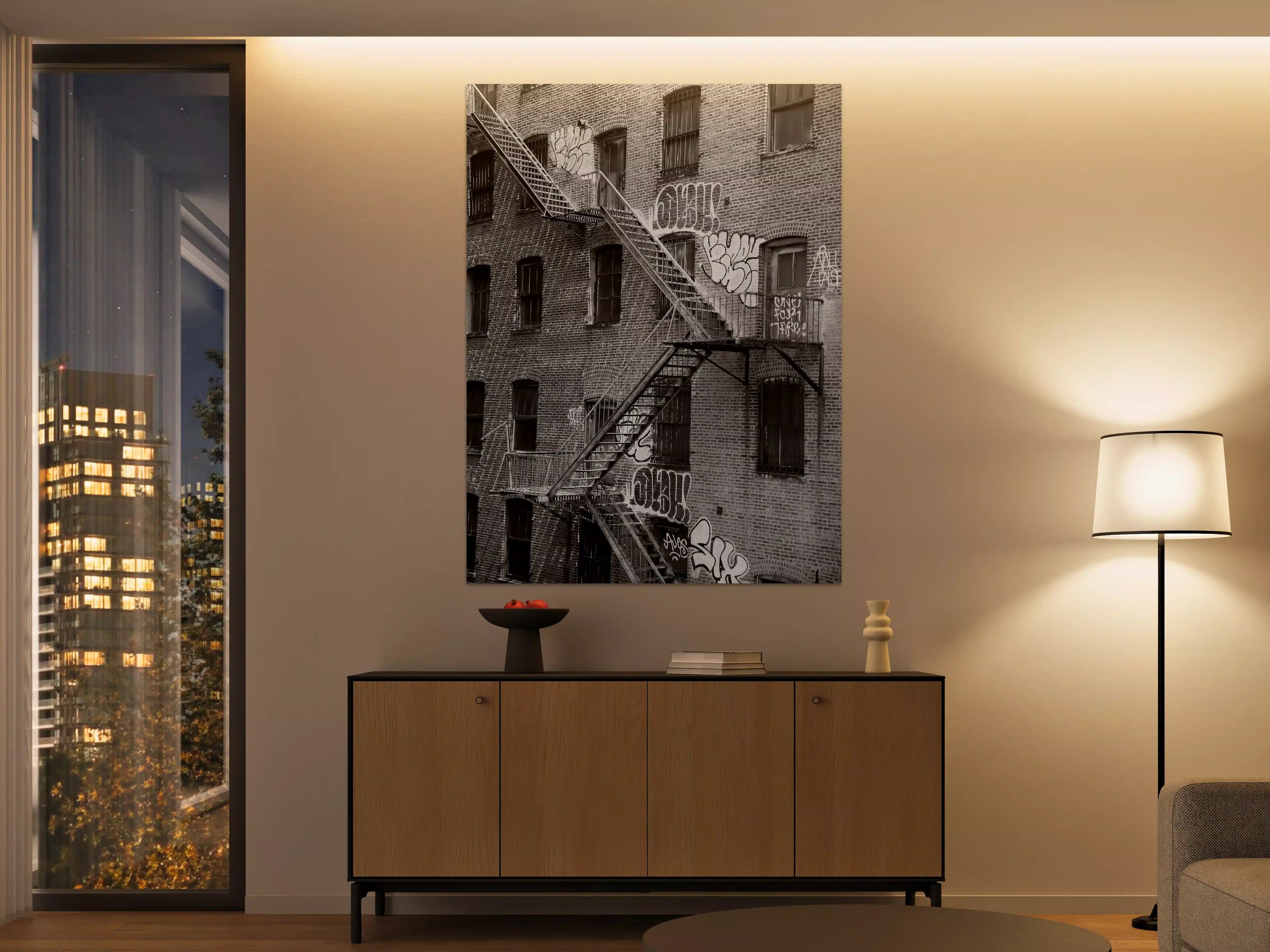 Große Wandbilder - Feuerleiter in NYC- USA