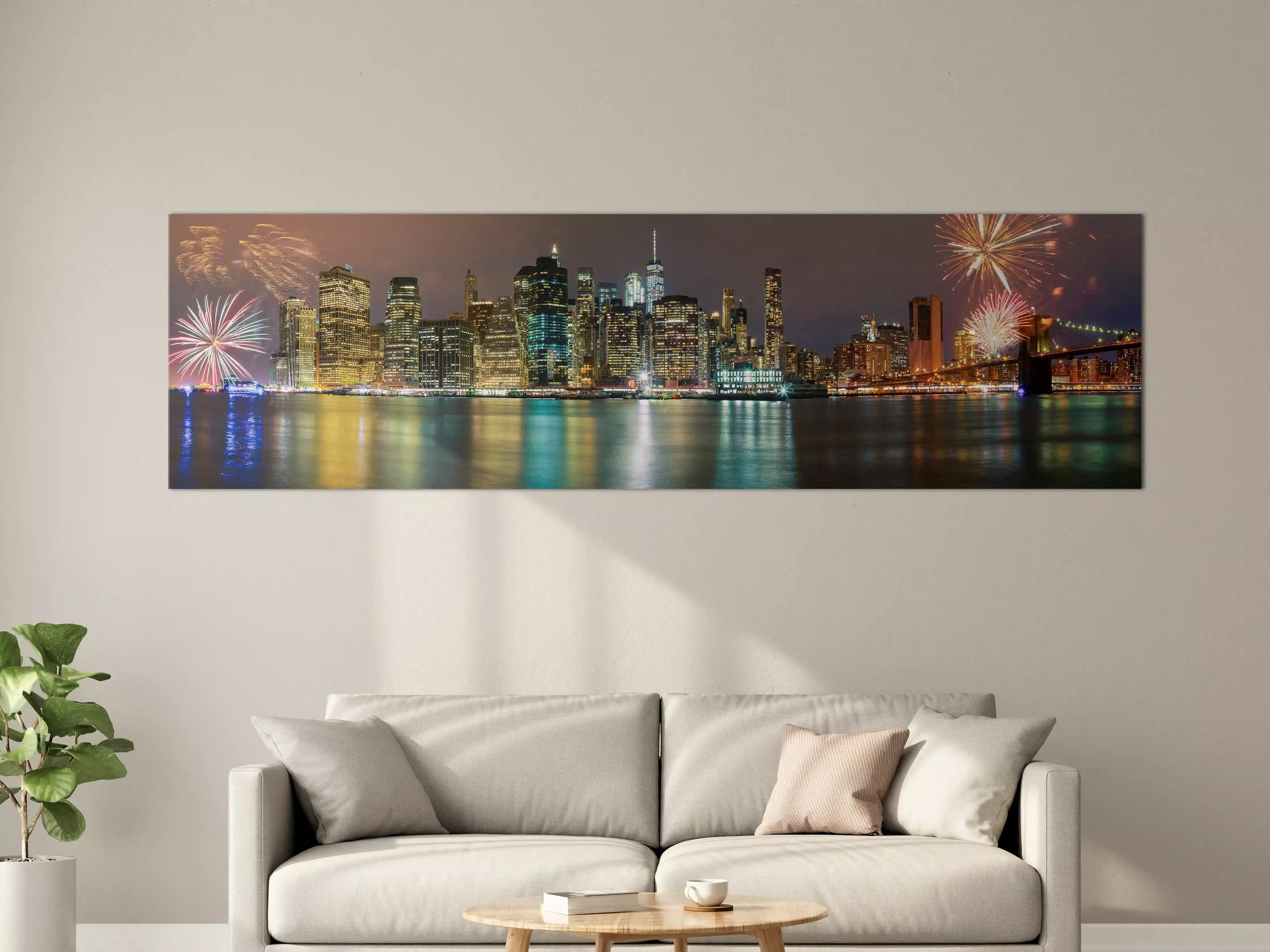 Große Wandbilder - Feuerwerk Manhattan Skyline Nacht