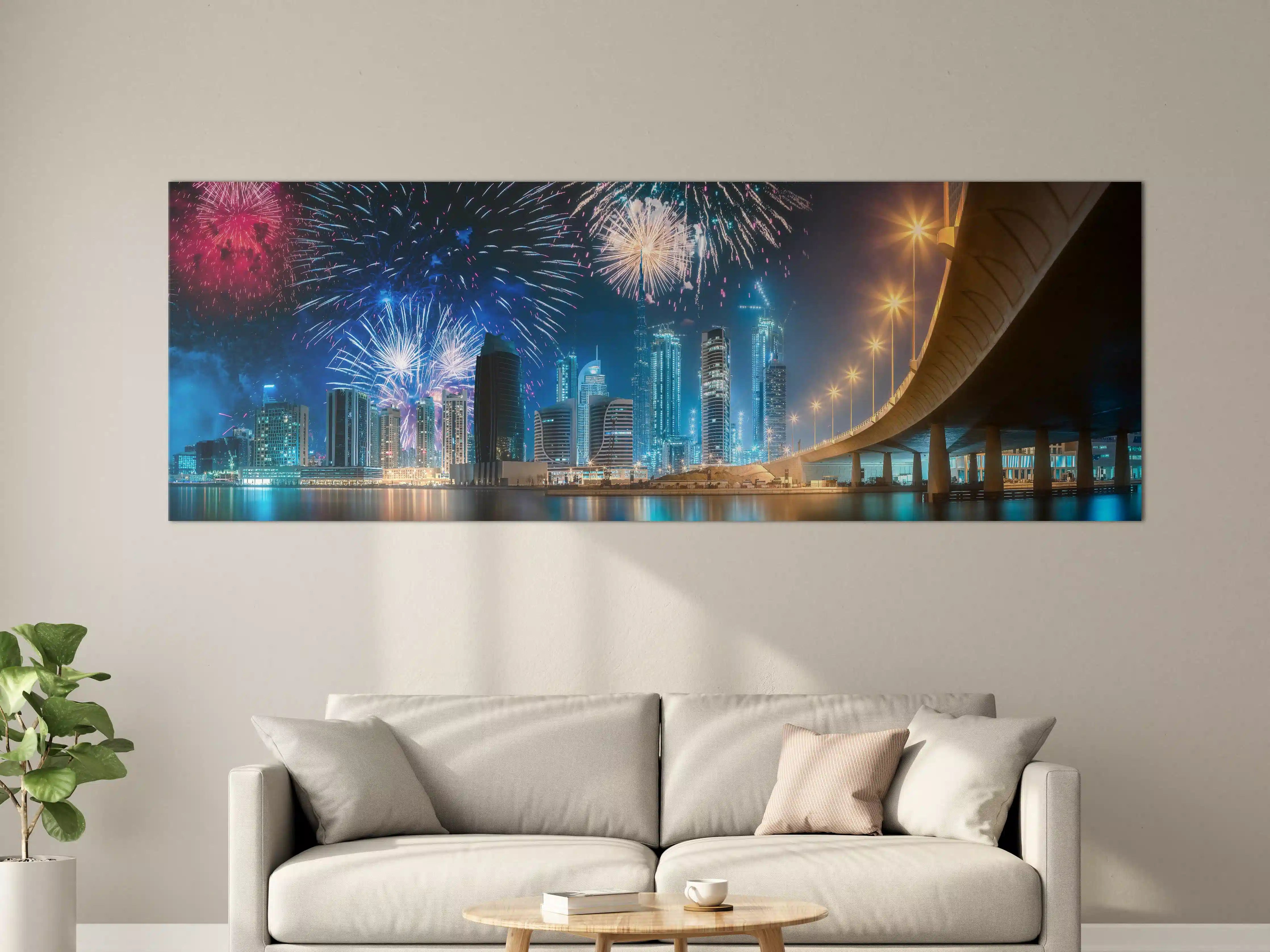 Große Wandbilder - Feuerwerk über Dubai Business Bay