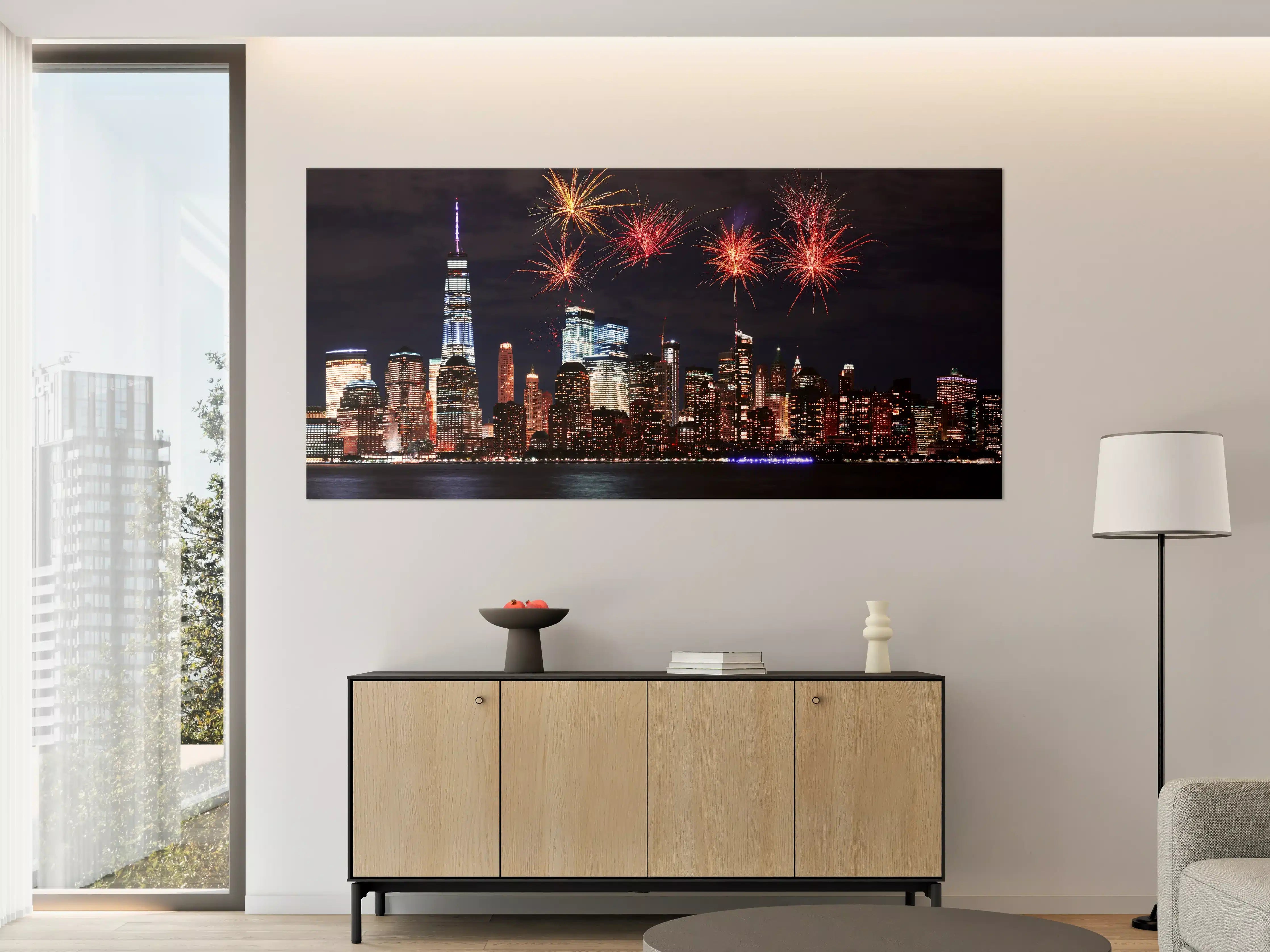 Große Wandbilder - Feuerwerk über Manhattan Nacht