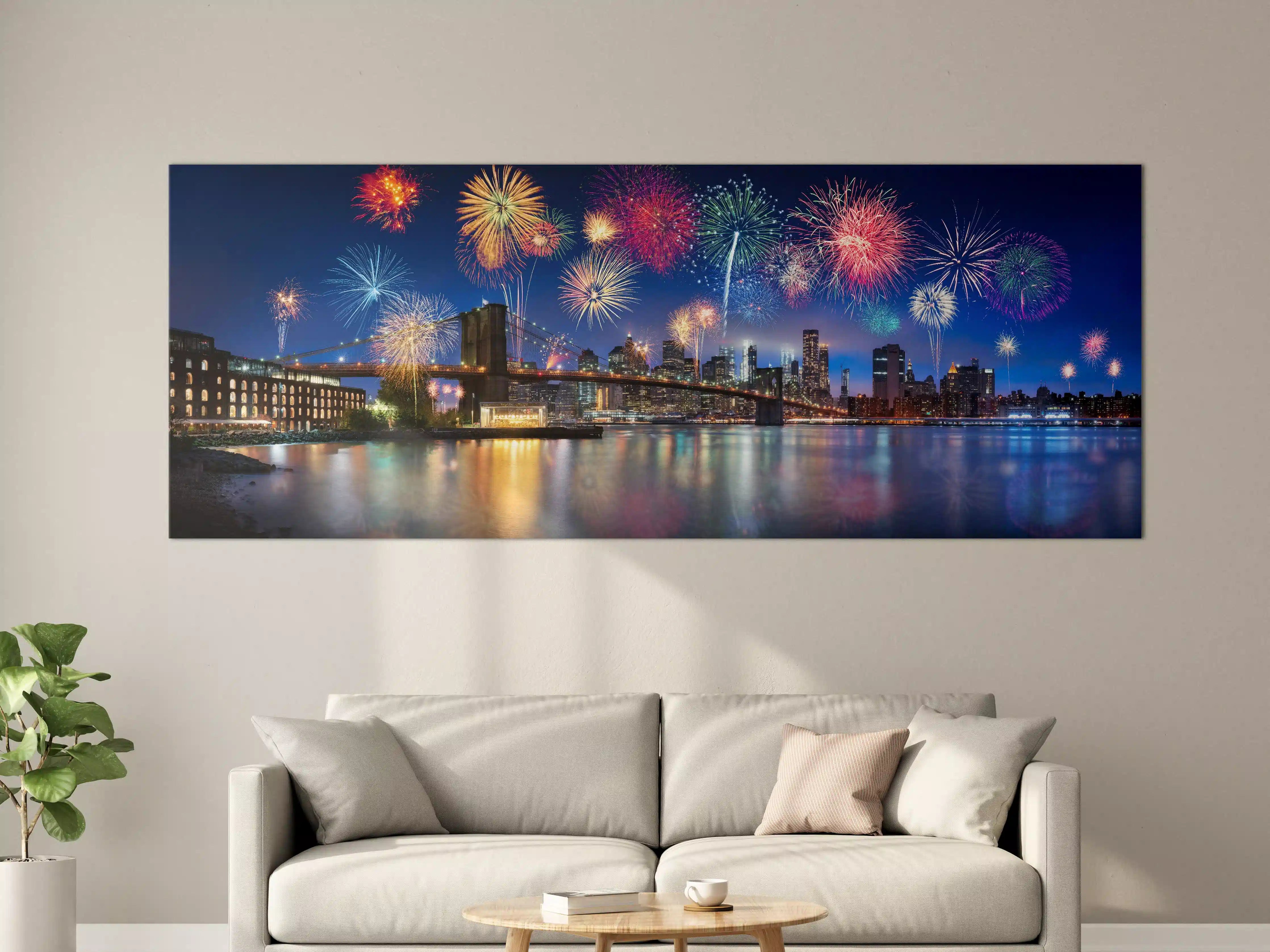 Große Wandbilder - Feuerwerk über New York City