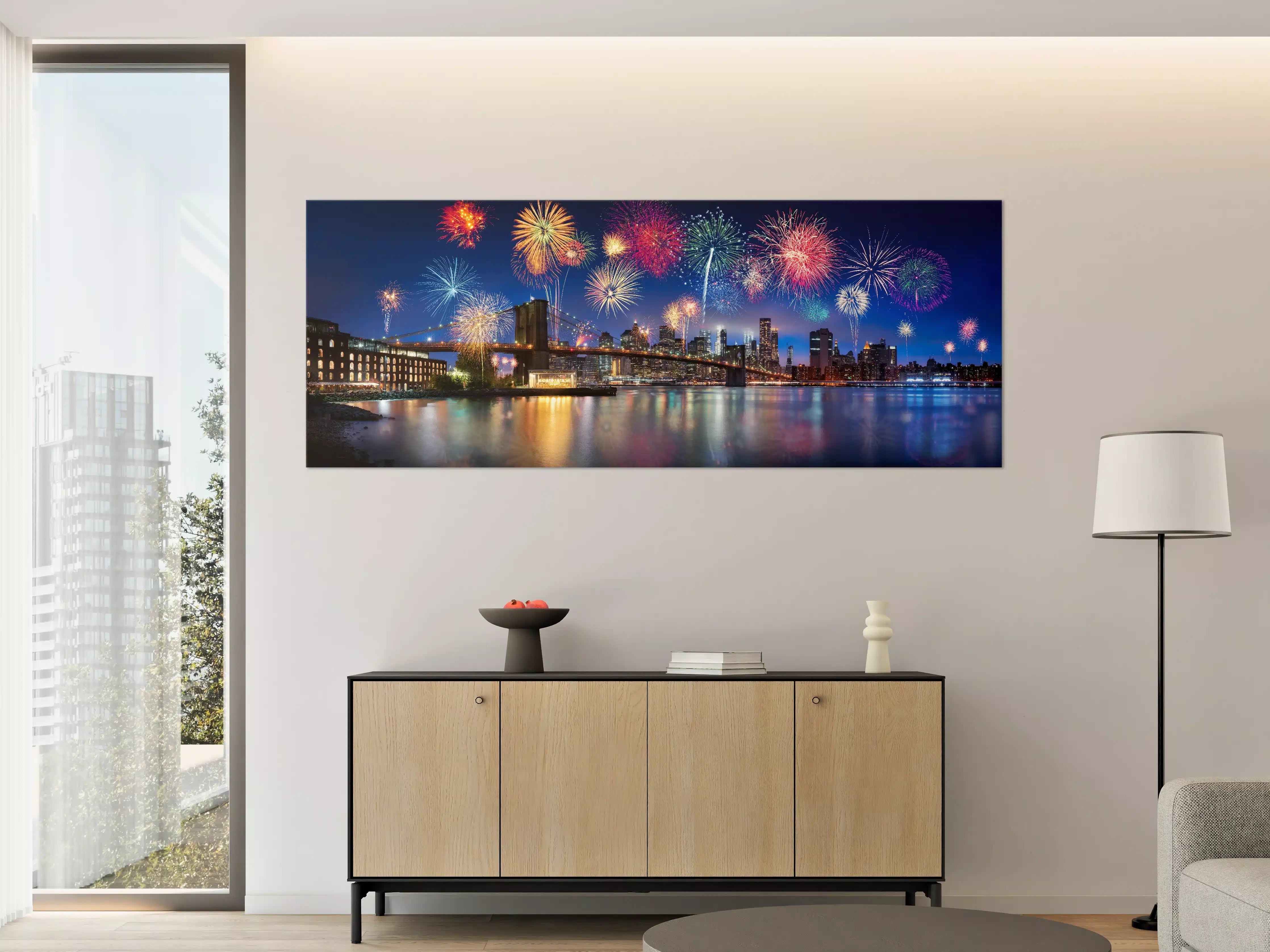 Große Wandbilder - Feuerwerk über New York City