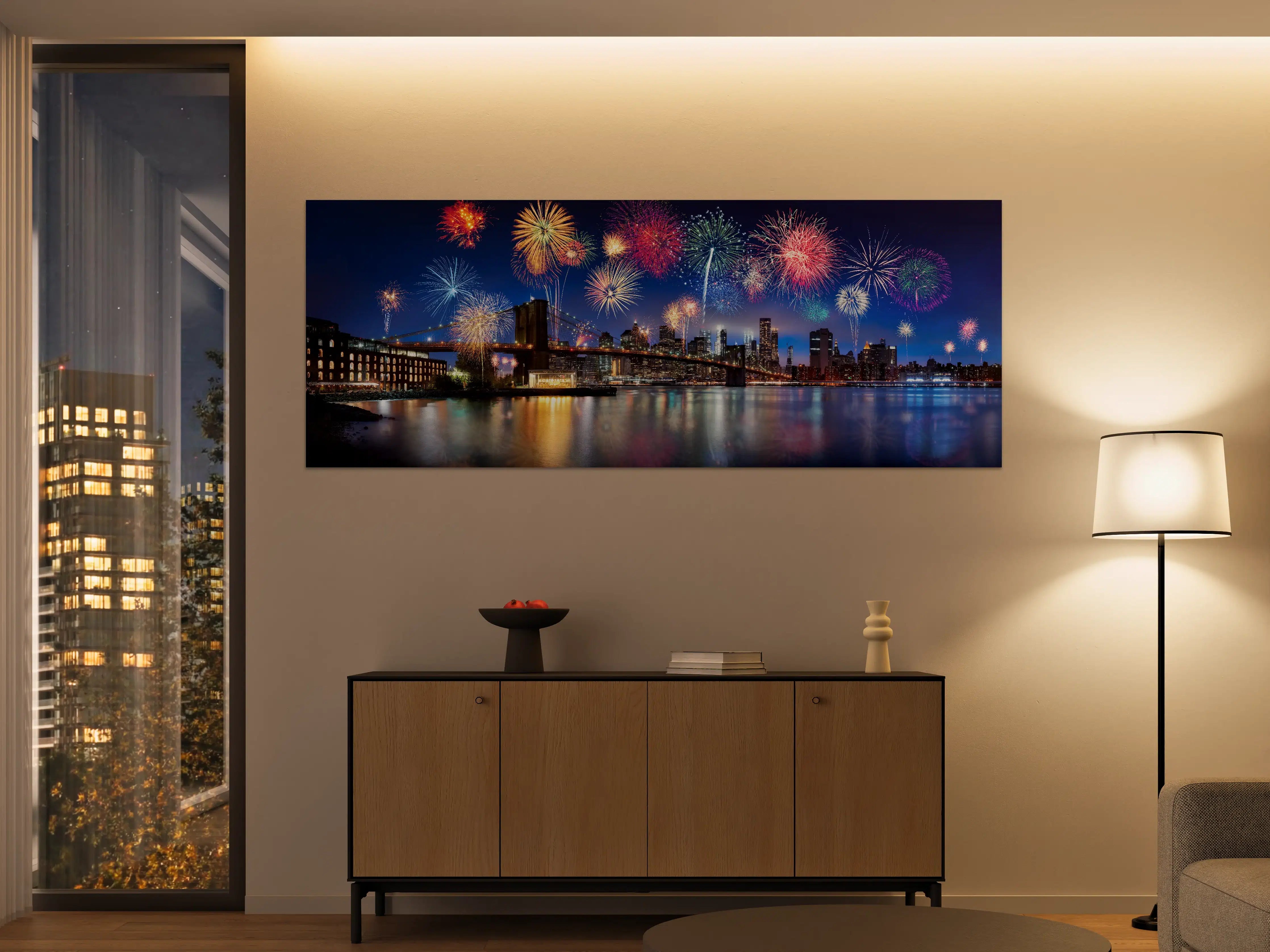 Große Wandbilder - Feuerwerk über New York City