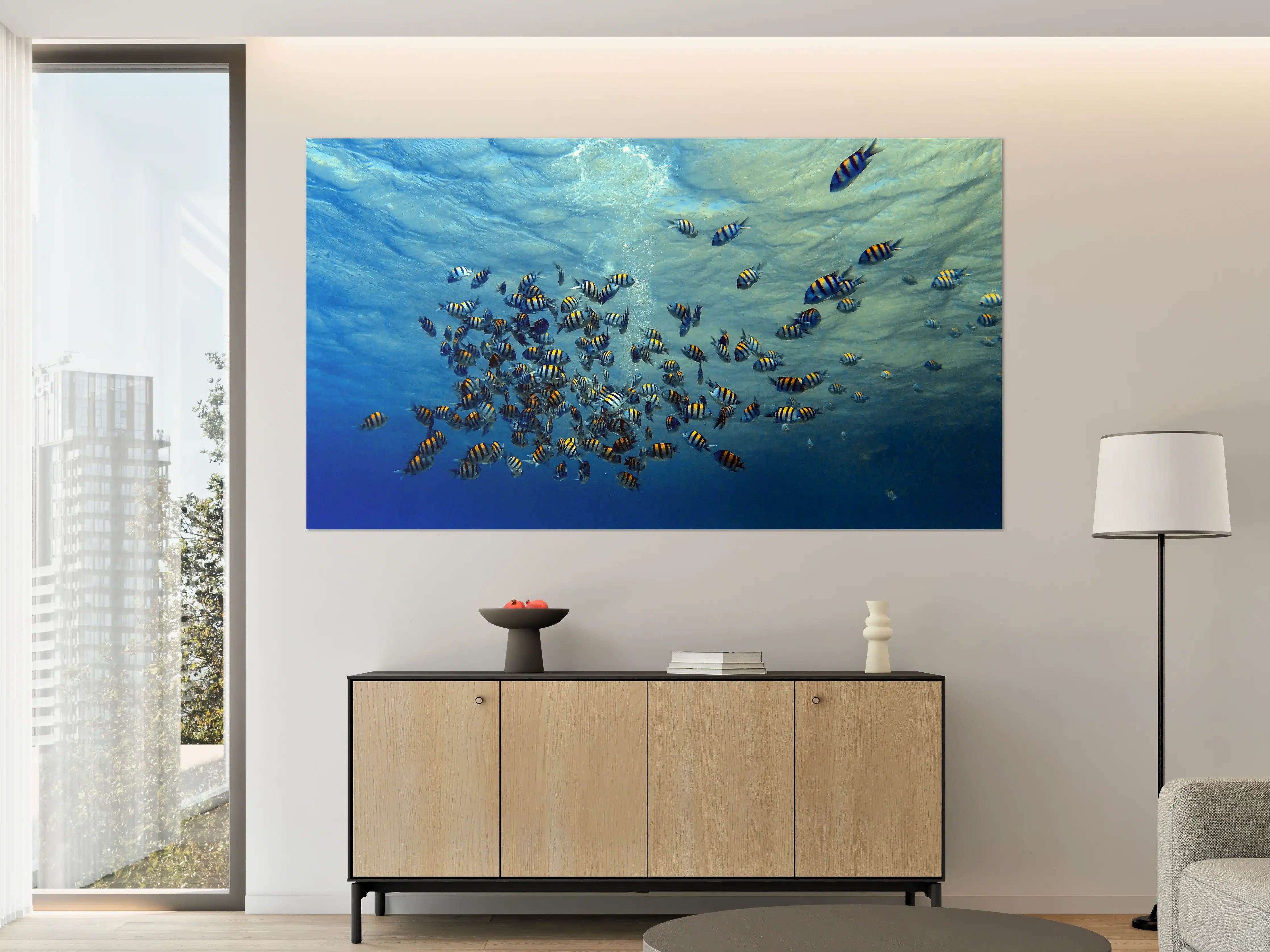 Große Wandbilder - Fische im klarem Meer