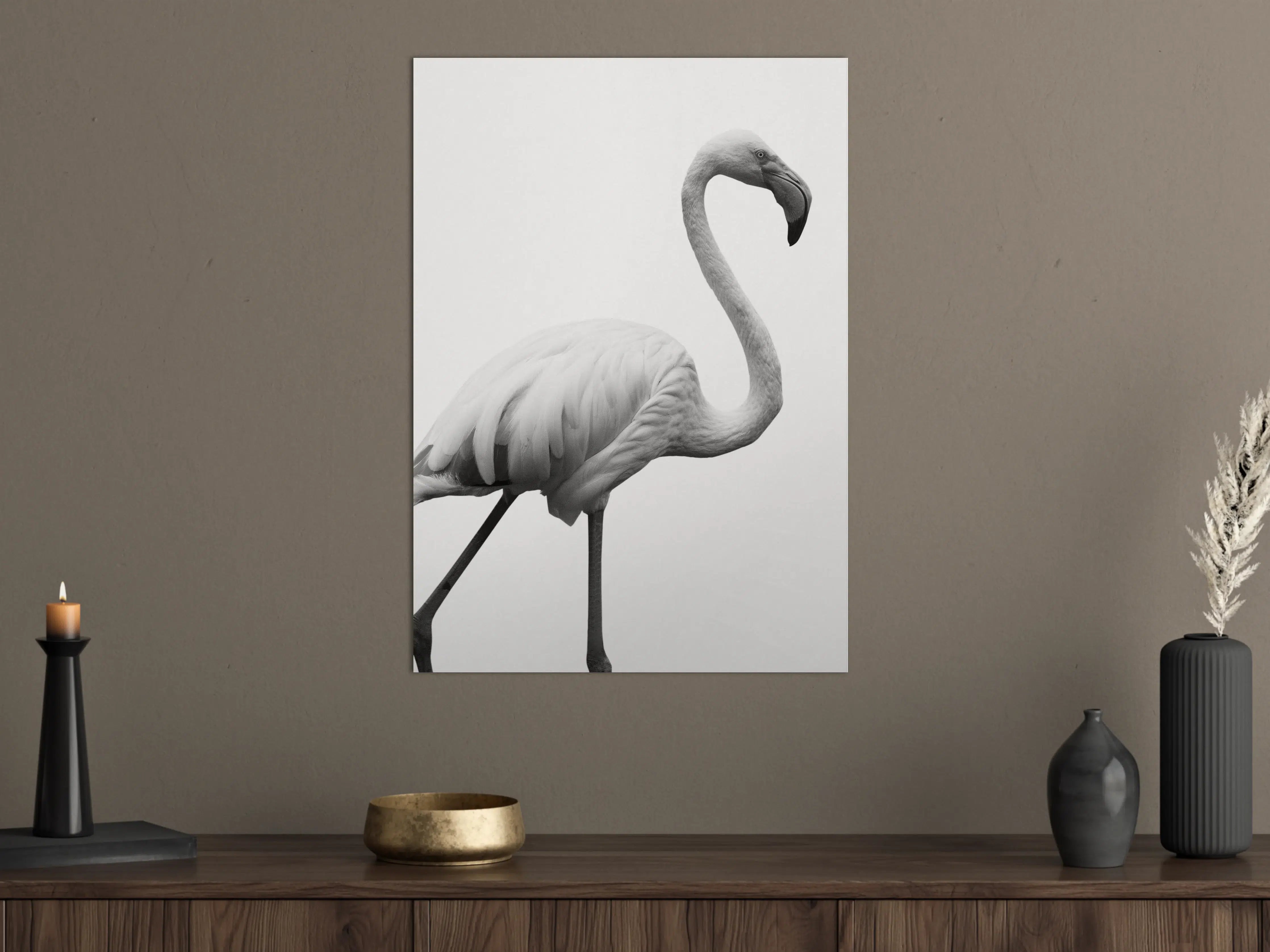 Große Wandbilder - Flamingo - schwarz-weiß