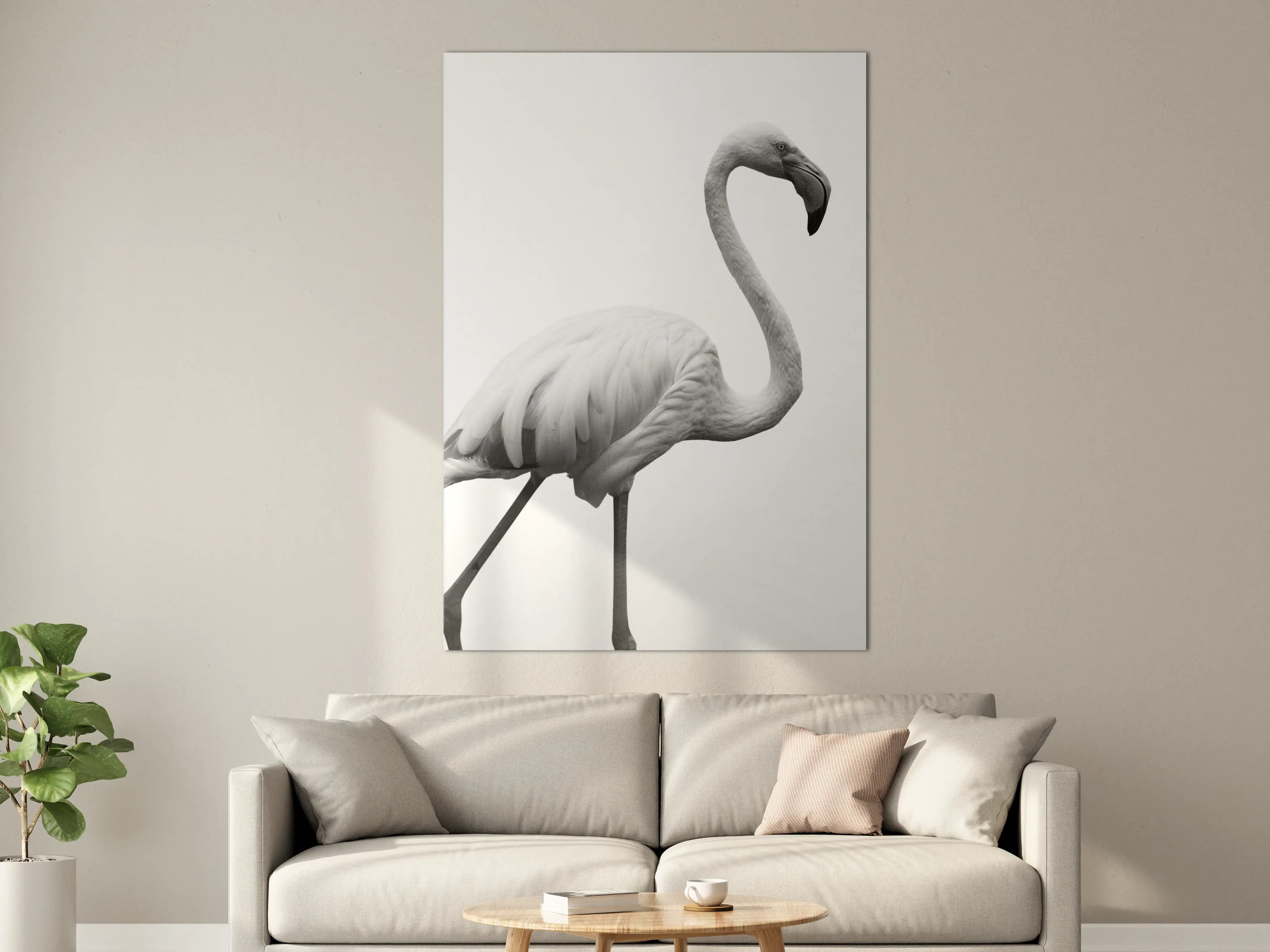Große Wandbilder - Flamingo - schwarz-weiß